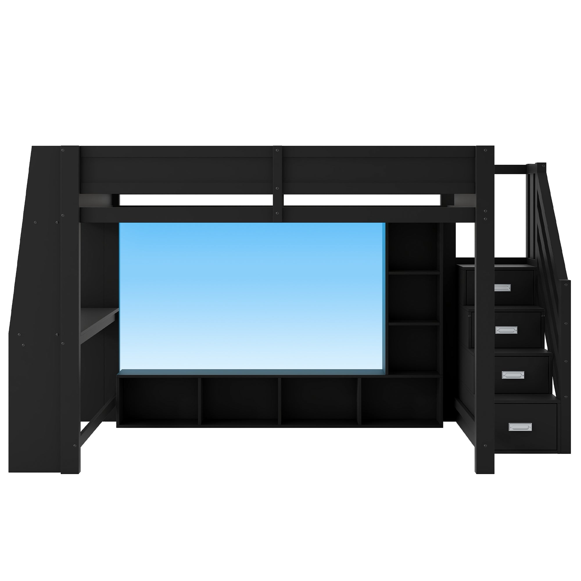 Logidon 140x200 hoogslaper met bureautrap LED zwart