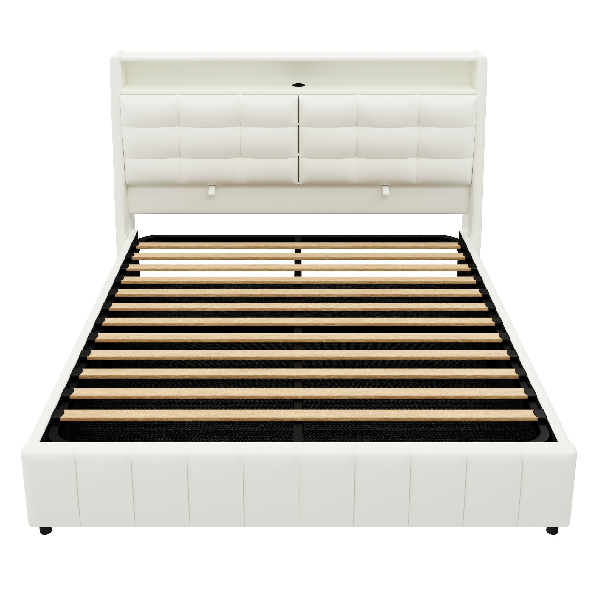 Logidon gewatteerd platformbed 160x200 met LED-licht en USB wit