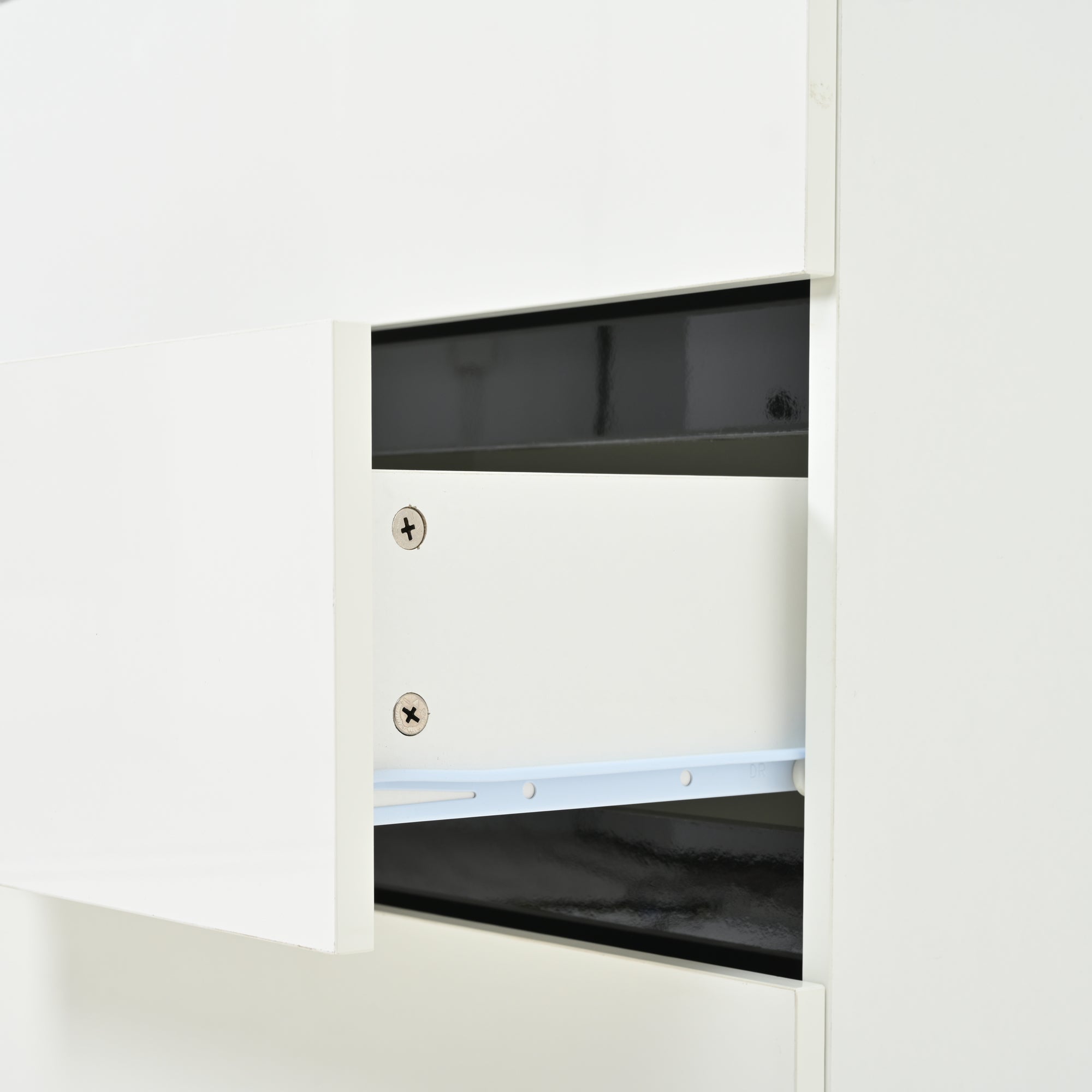 Logidon dressoir 140 cm hoogglans wit zwart met 6 lades
