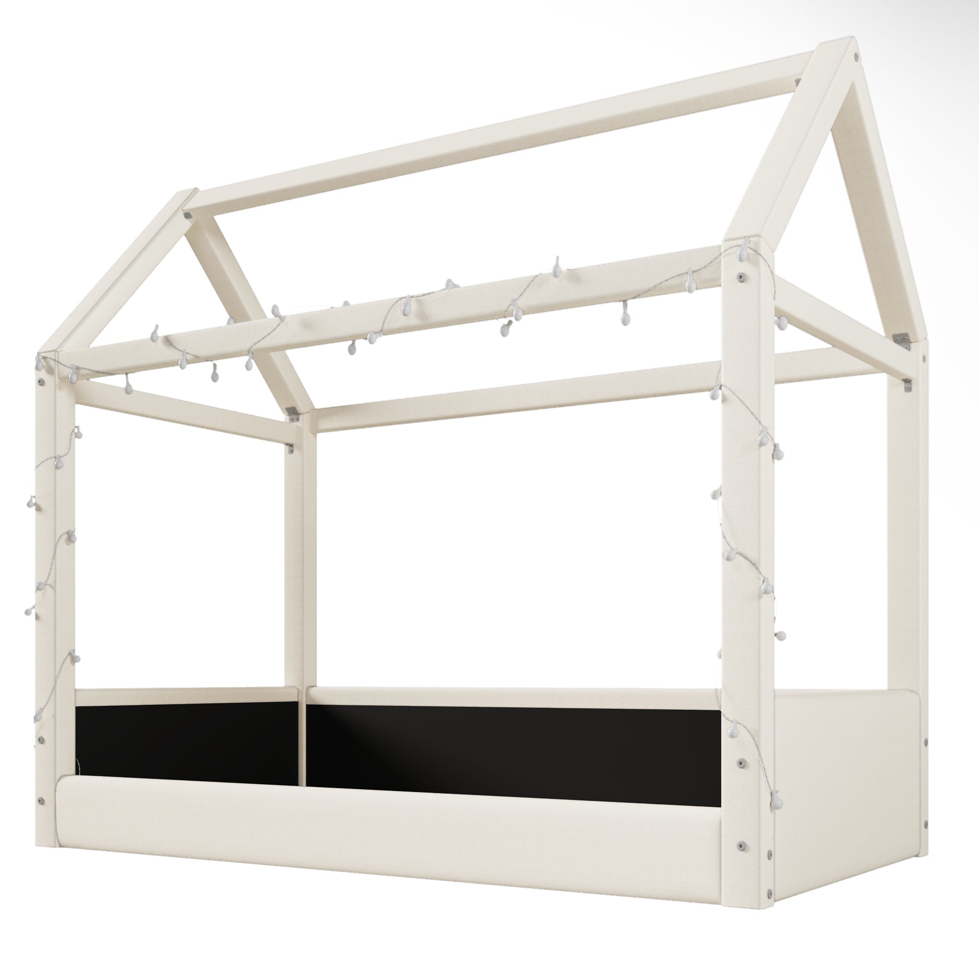 Logidon Gestoffeerd Dagbed 90x200 cm Beige Met LED Lichtstrips