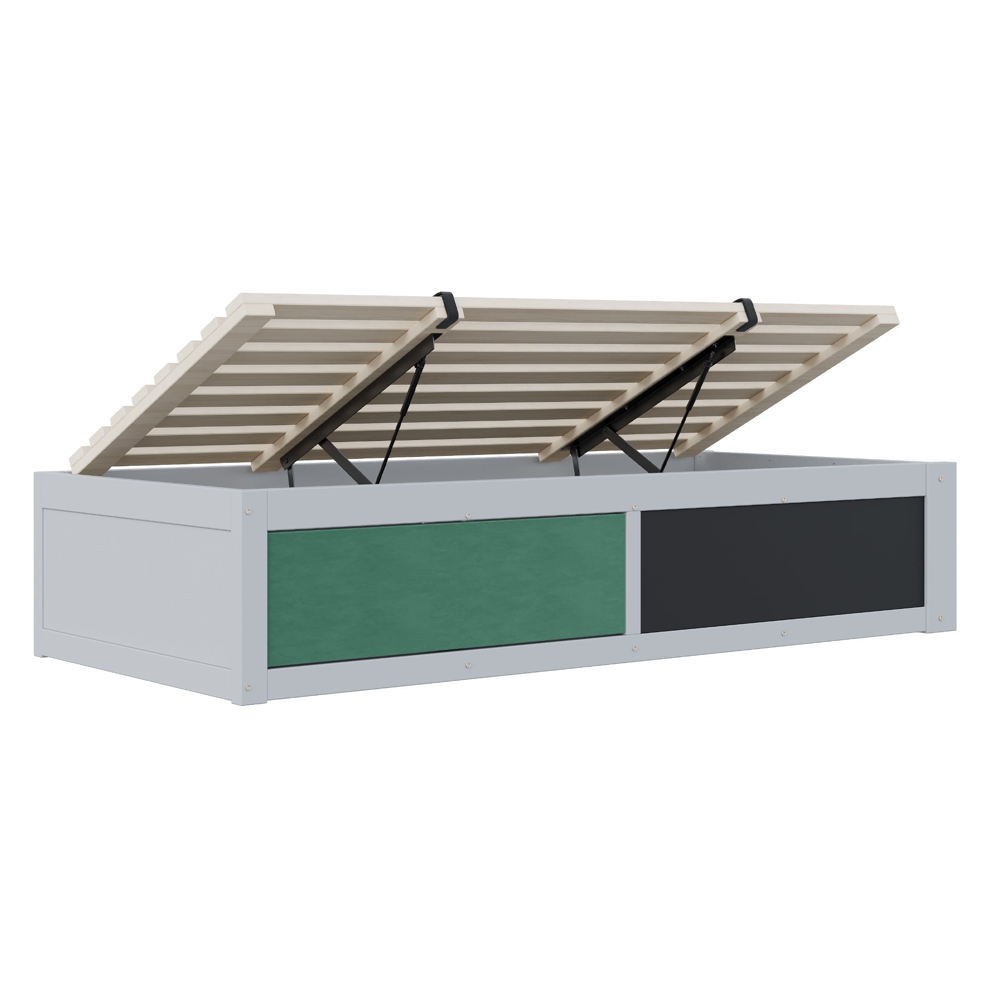 Logidon Kinderbed 90x200 cm met hydraulische opbergruimte Grijs