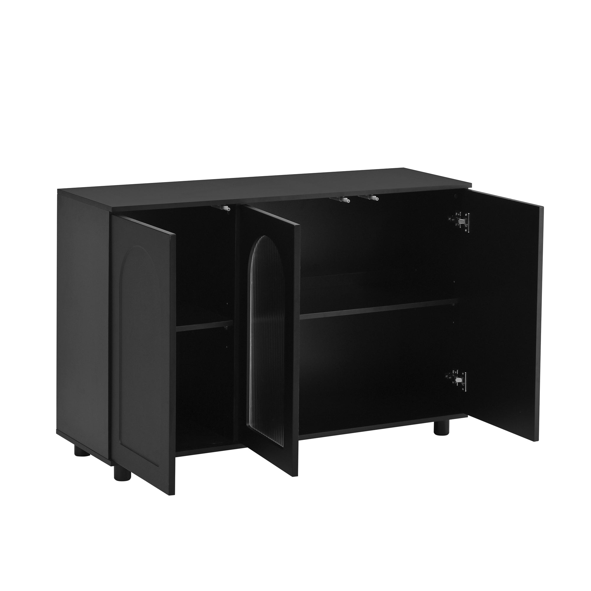 Logidon UForm Dressoir Zwart 120x40x78,5 cm Glazen Deur Rebounder Design