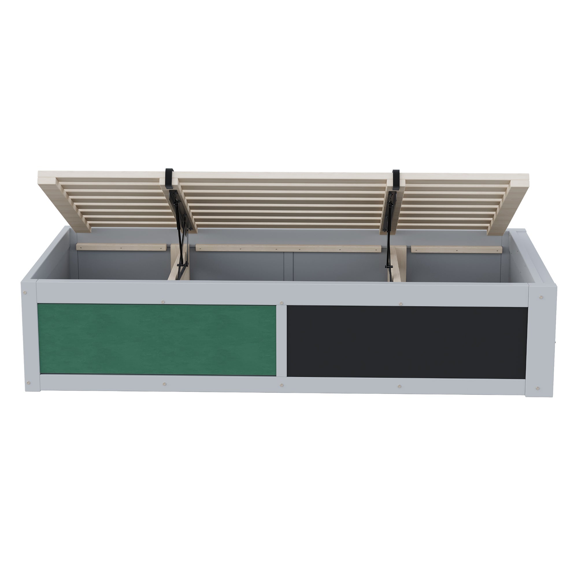 Logidon Kinderbed 90x200 cm met hydraulische opbergruimte Grijs