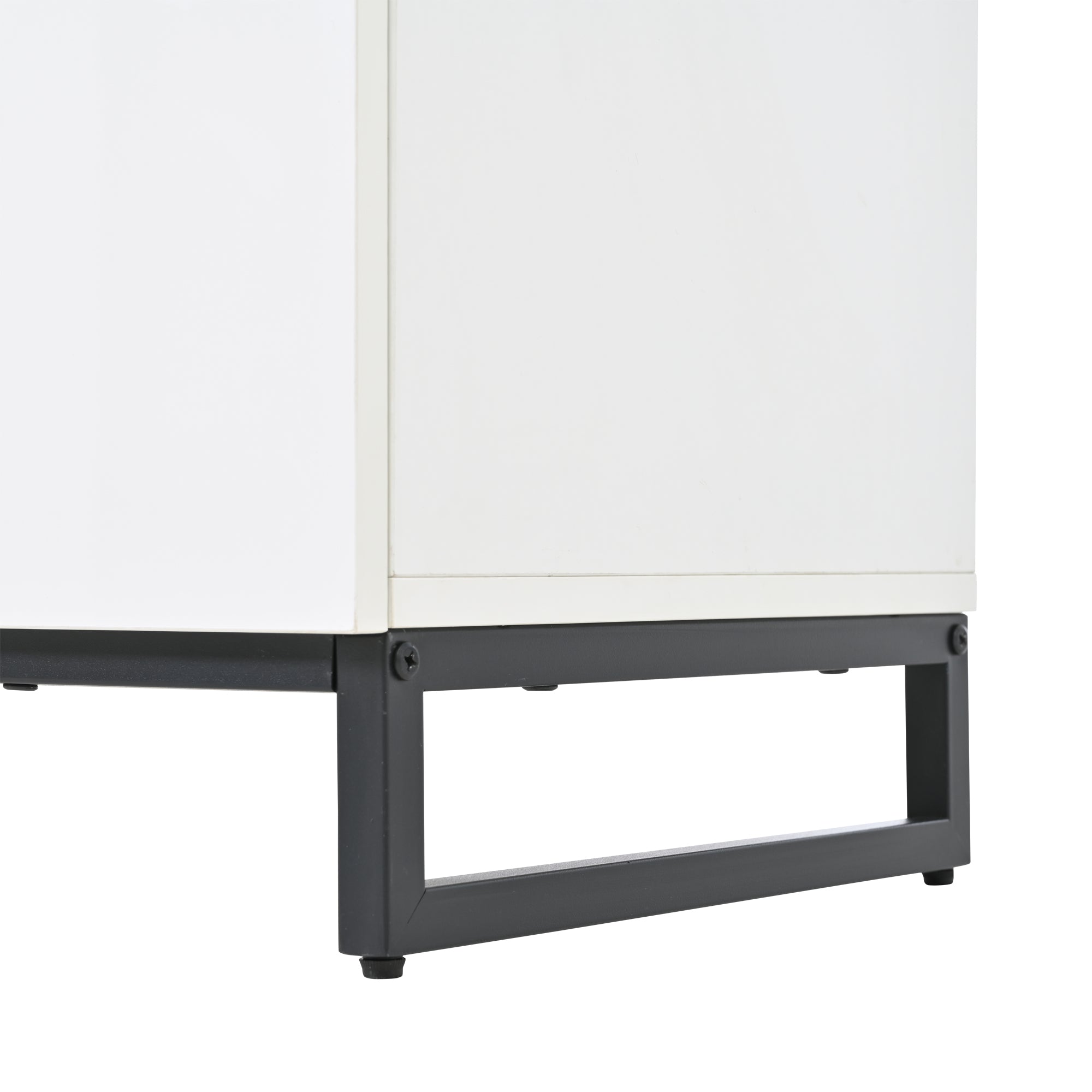Logidon dressoir 140 cm hoogglans wit zwart met 6 lades