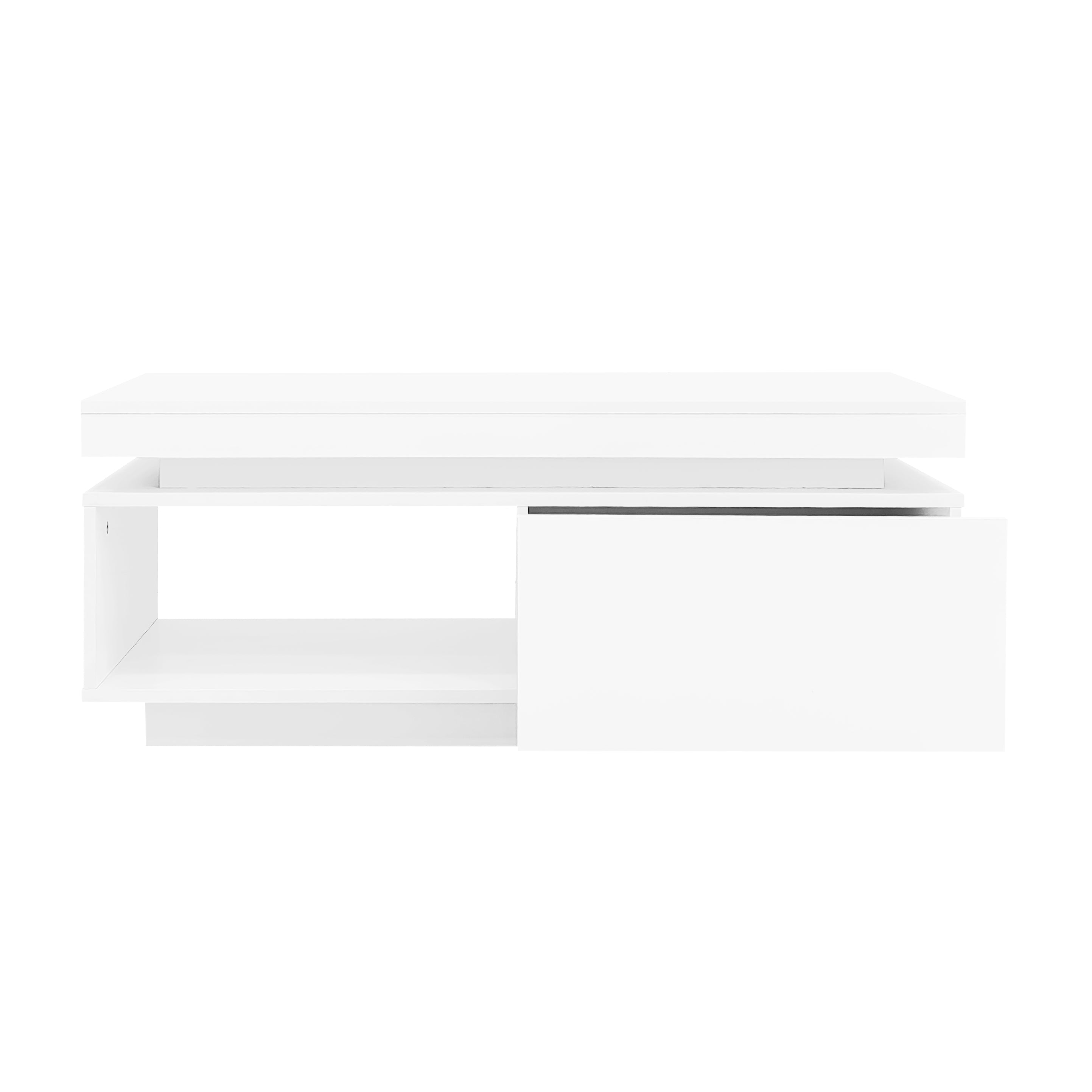 Logidon hoogglans witte salontafel met LED verlichting 100x50x40,3 cm