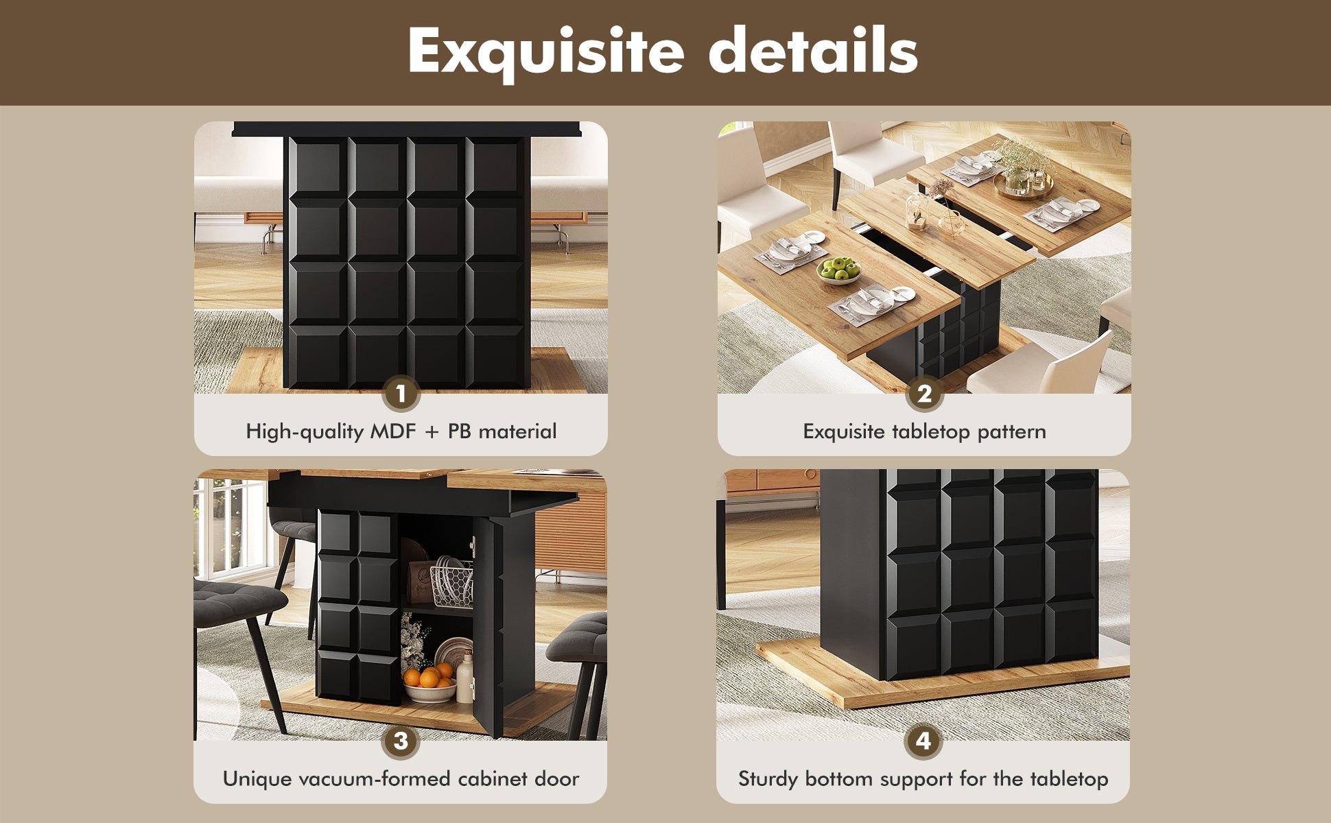Logidon uitschuifbare eettafel 110-140 centimeter telescopisch naturel MDF