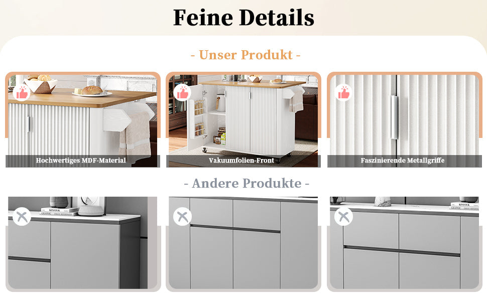 Logidon kitchen island 130x45(75)x92 cm white-black, extendable