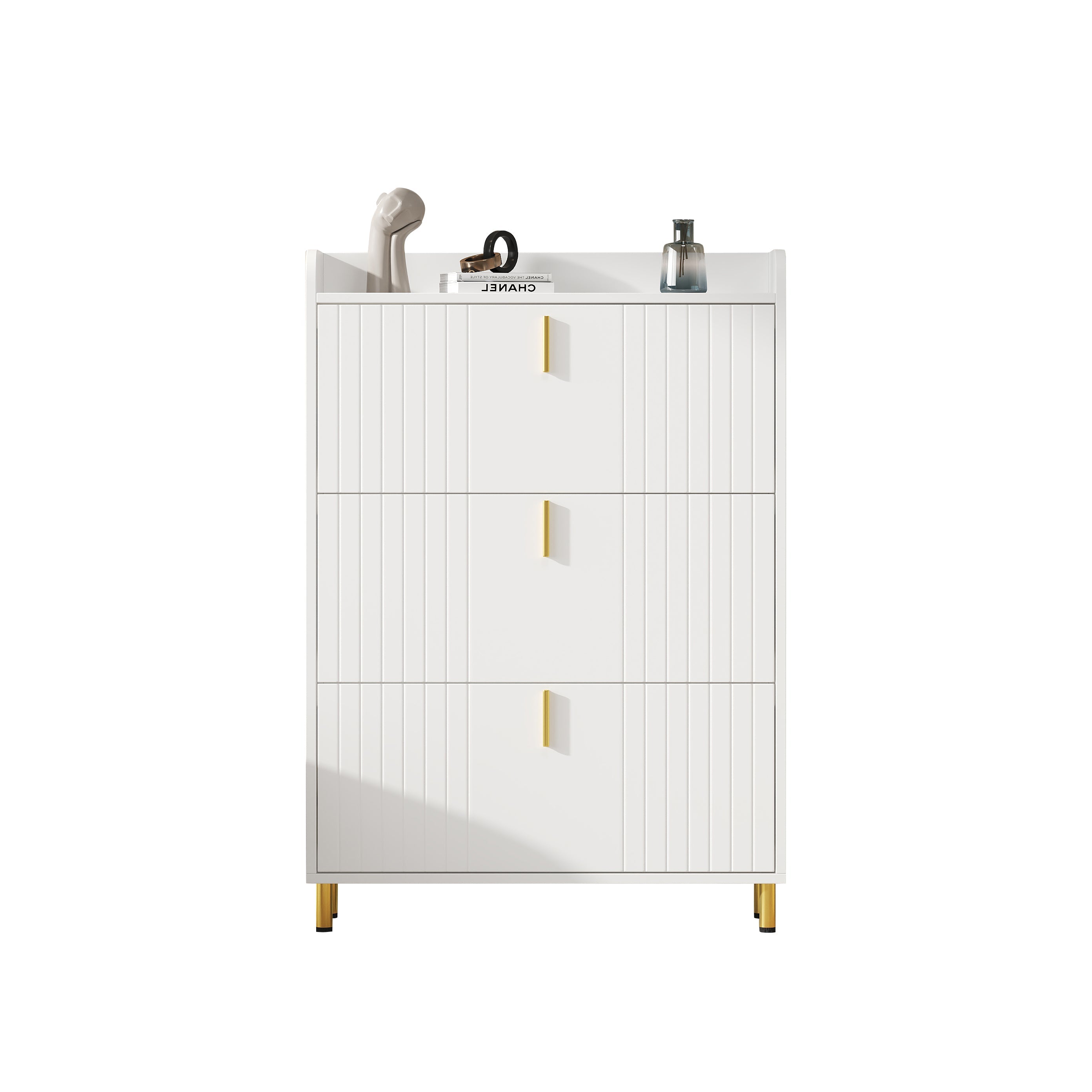 Logidon schoenenkast wit 3 kleppen, 6 vakken, 80x23x123 cm