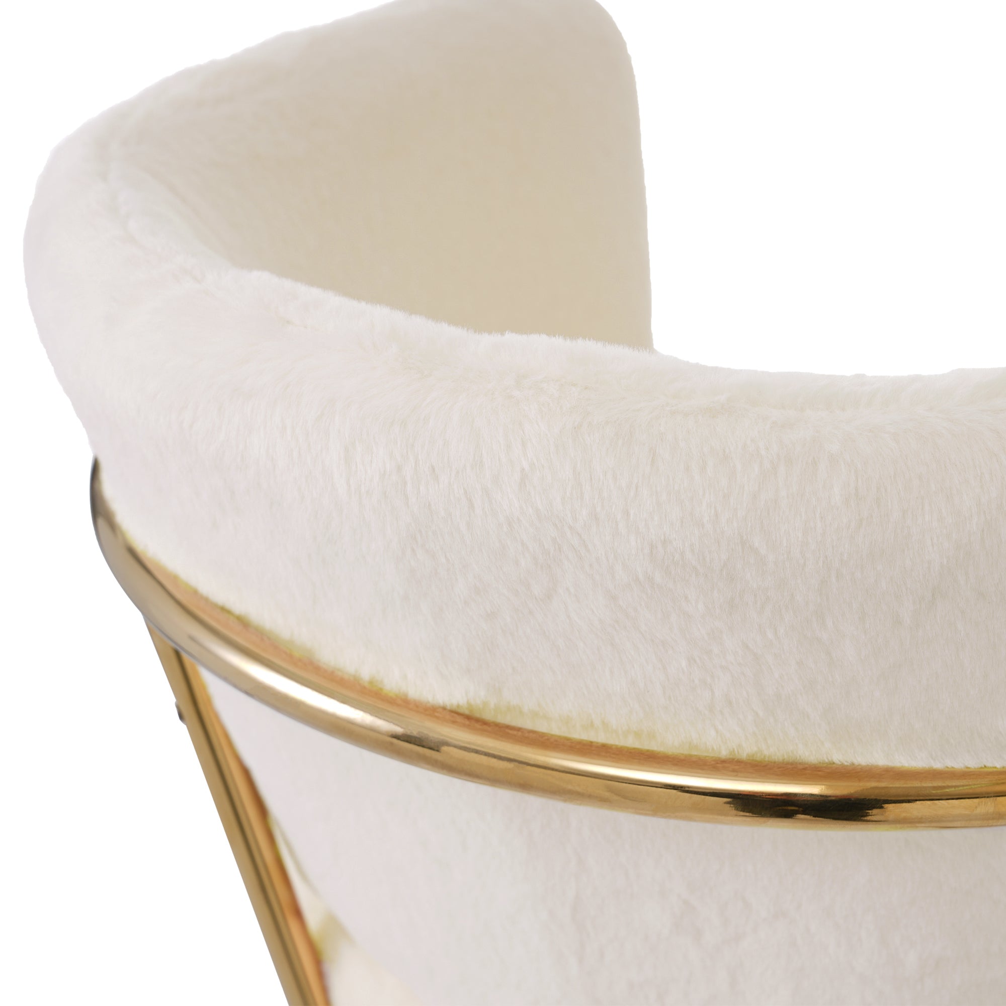 Logidon dining chair beige velvet look with gold metal legs