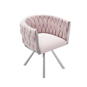 Logidon Fluweel Kapstoel Roze Luxe Draaistoel Met Metalen Frame