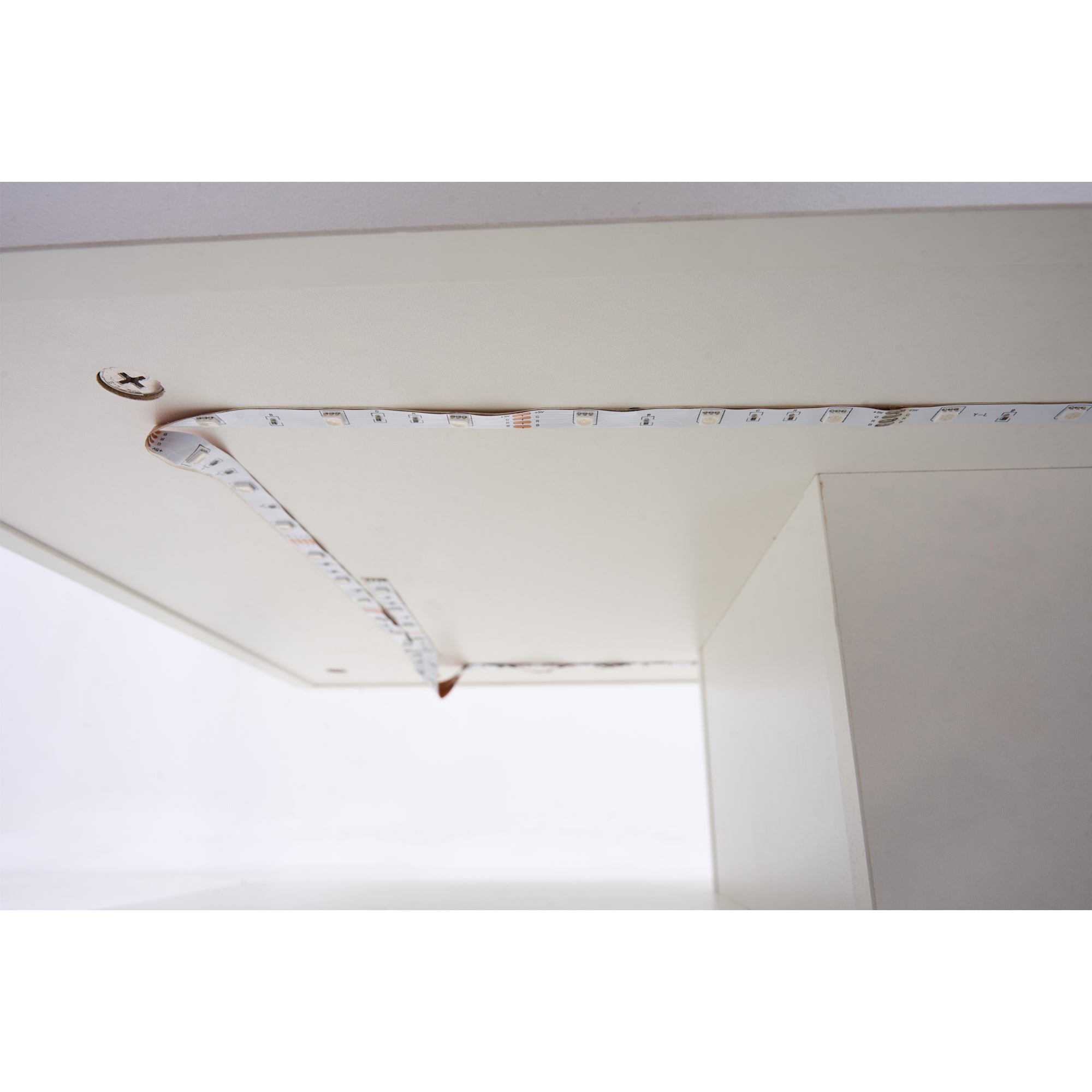 Logidon salontafel LED-verlichting en opbergruimte wit 100x50 cm