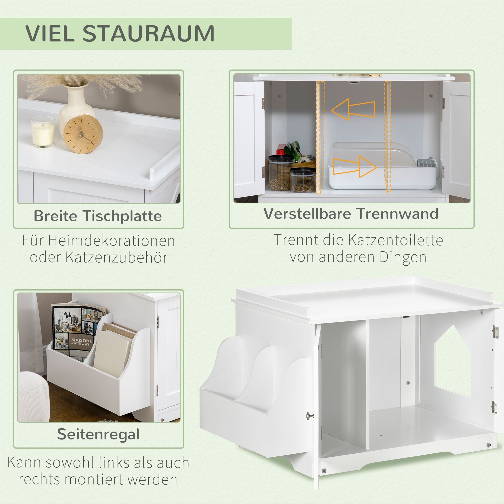 Logidon kattentoilet wit 86x48x52 verstelbaar tussenschot