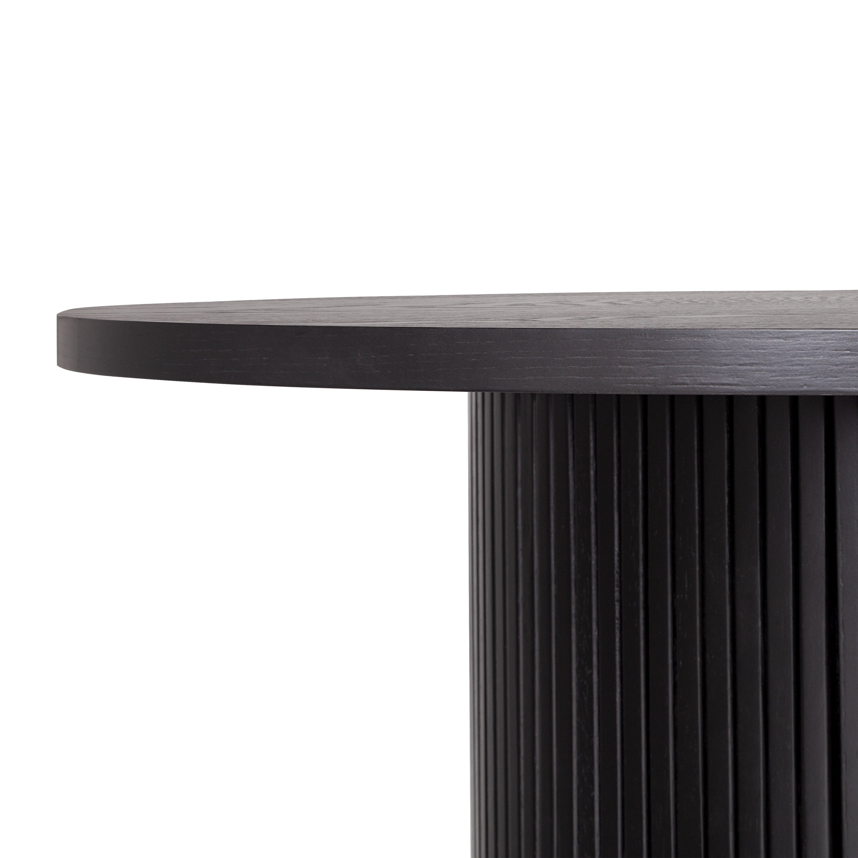 Logidon Ronde massief houten salontafel Zwart 90x90 cm Eiken MDF