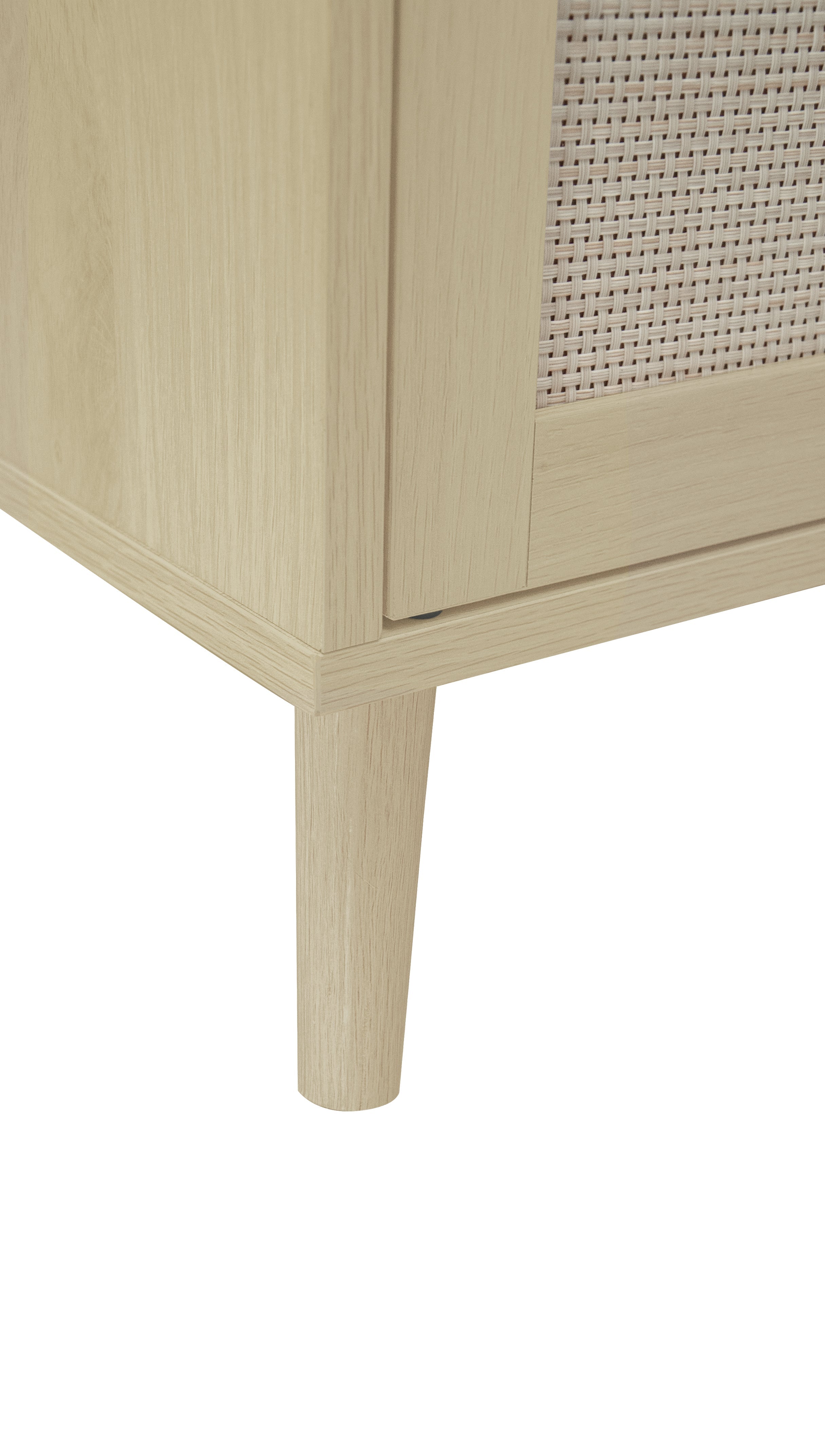 Logidon Boho shoe bench with rattan doors and drawer 90x35x65 cm