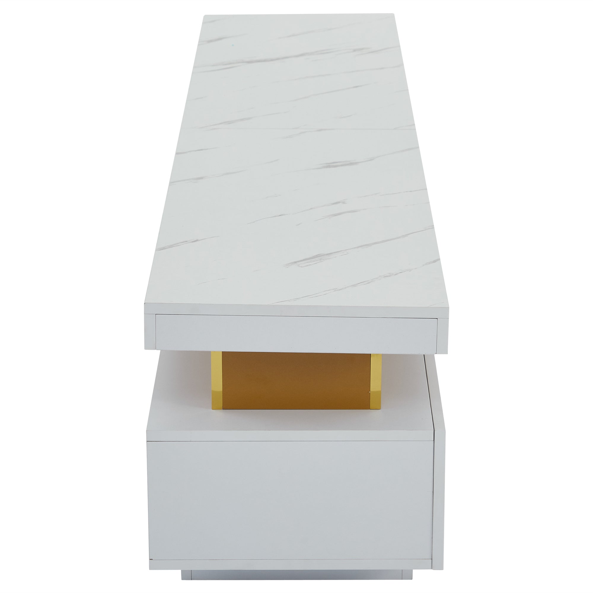 Logidon TV-meubel 200 cm marmerlook drie lades kabelmanagement