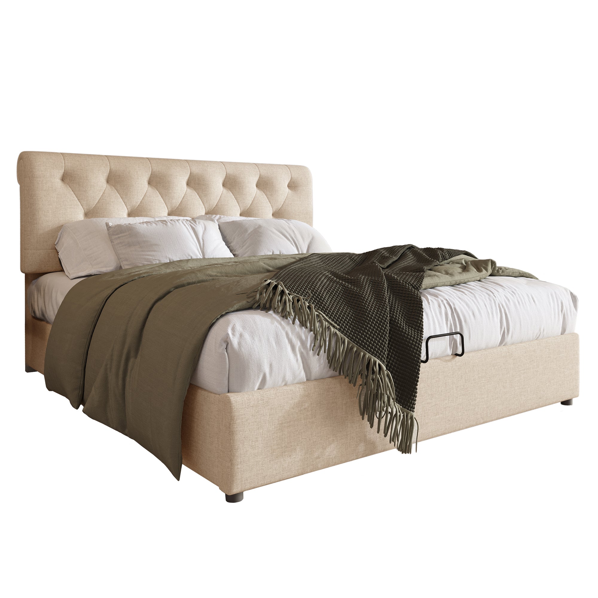 Logidon gestoffeerd bed 140x200 cm met verstelbaar hoofdbord en opbergruimte