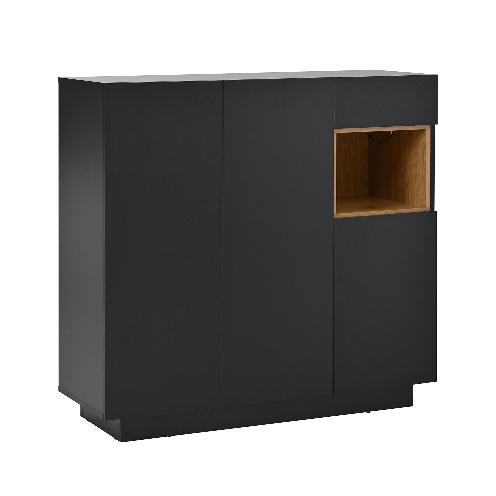 Logidon schoenenkast met LED verlichting zwart hout 14-18 paar