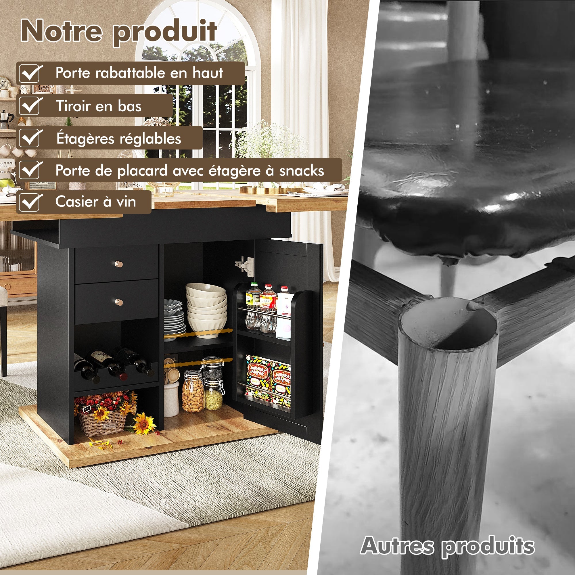 Logidon uitschuifbare eettafel 110-140 centimeter telescopisch naturel MDF