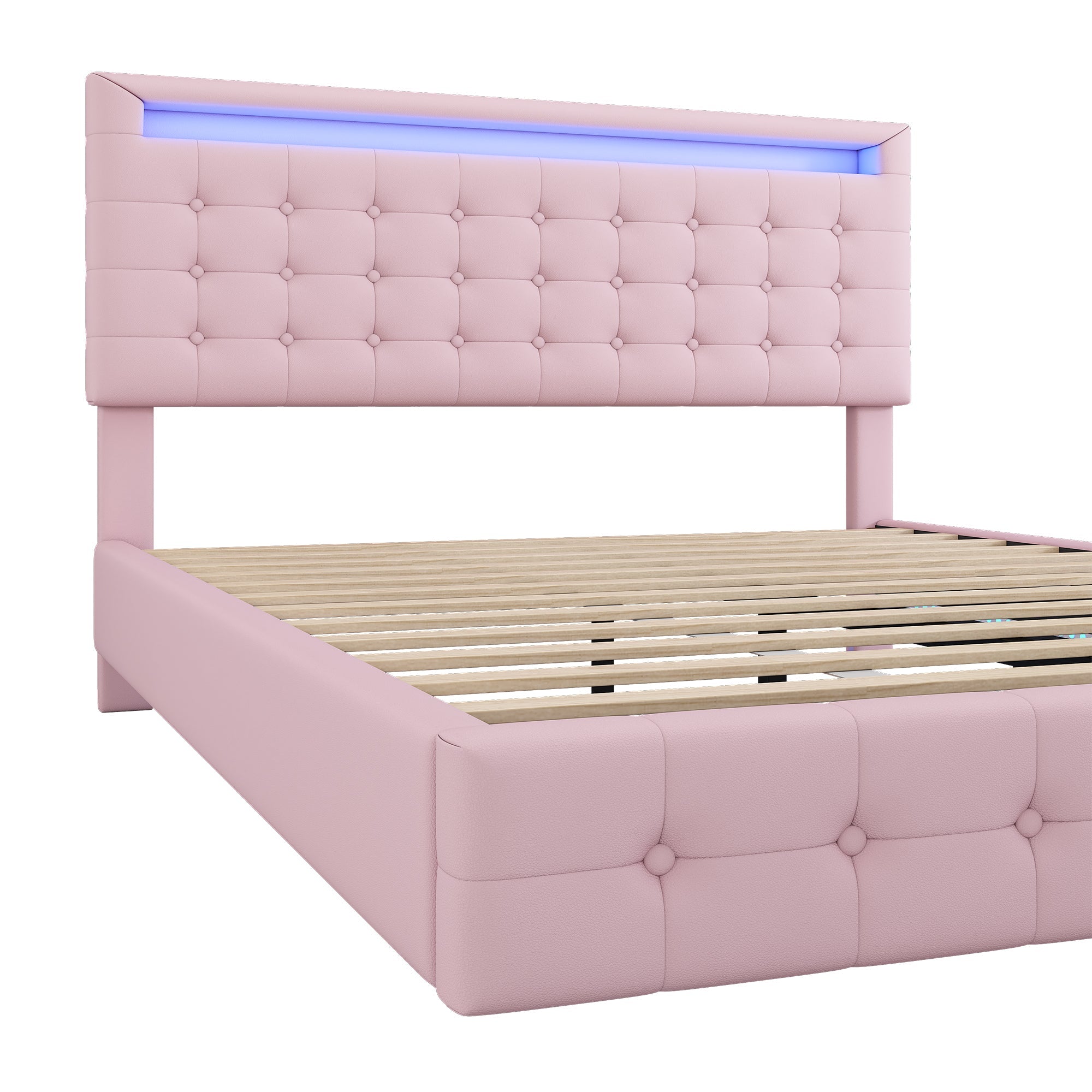 Logidon 140x200 cm flatbed roze LED-licht 24 knoppen afstandsbediening