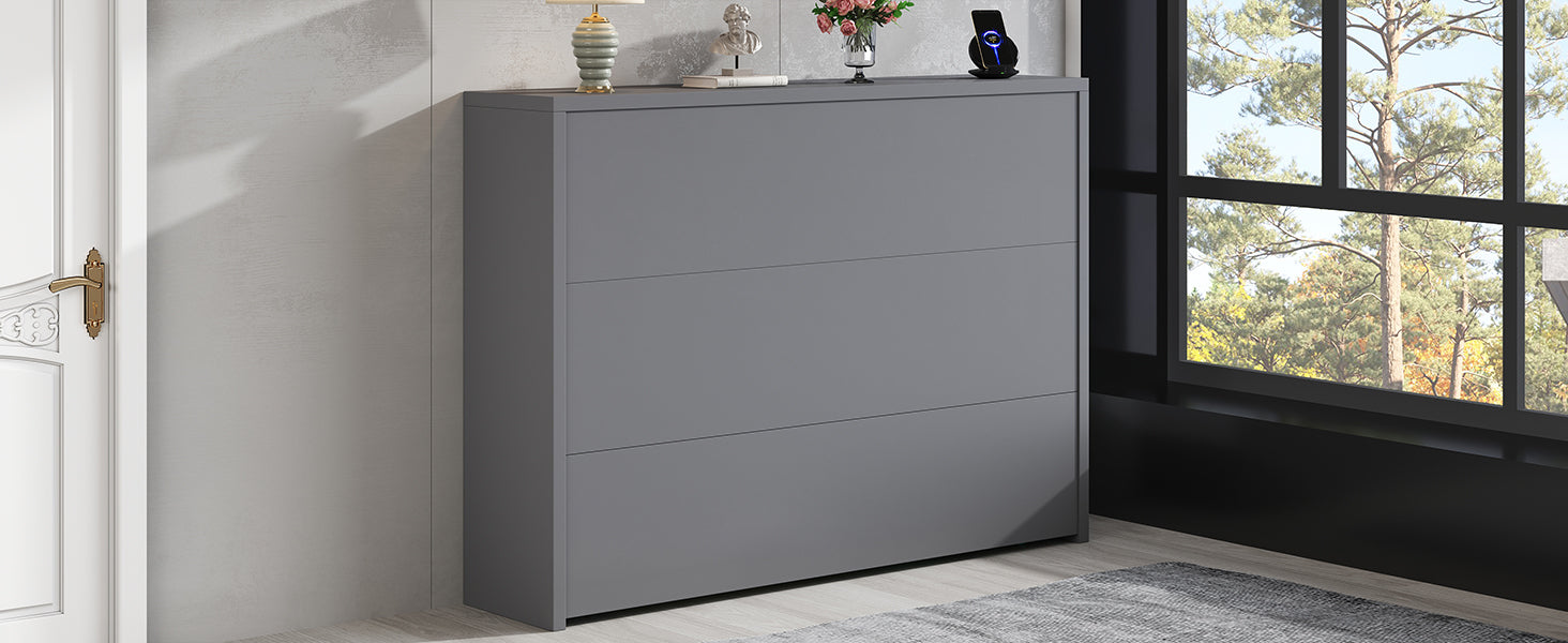 Logidon Opvouwbaar Bureau met Wielen en Draadloze Oplader 2in1 Grijs