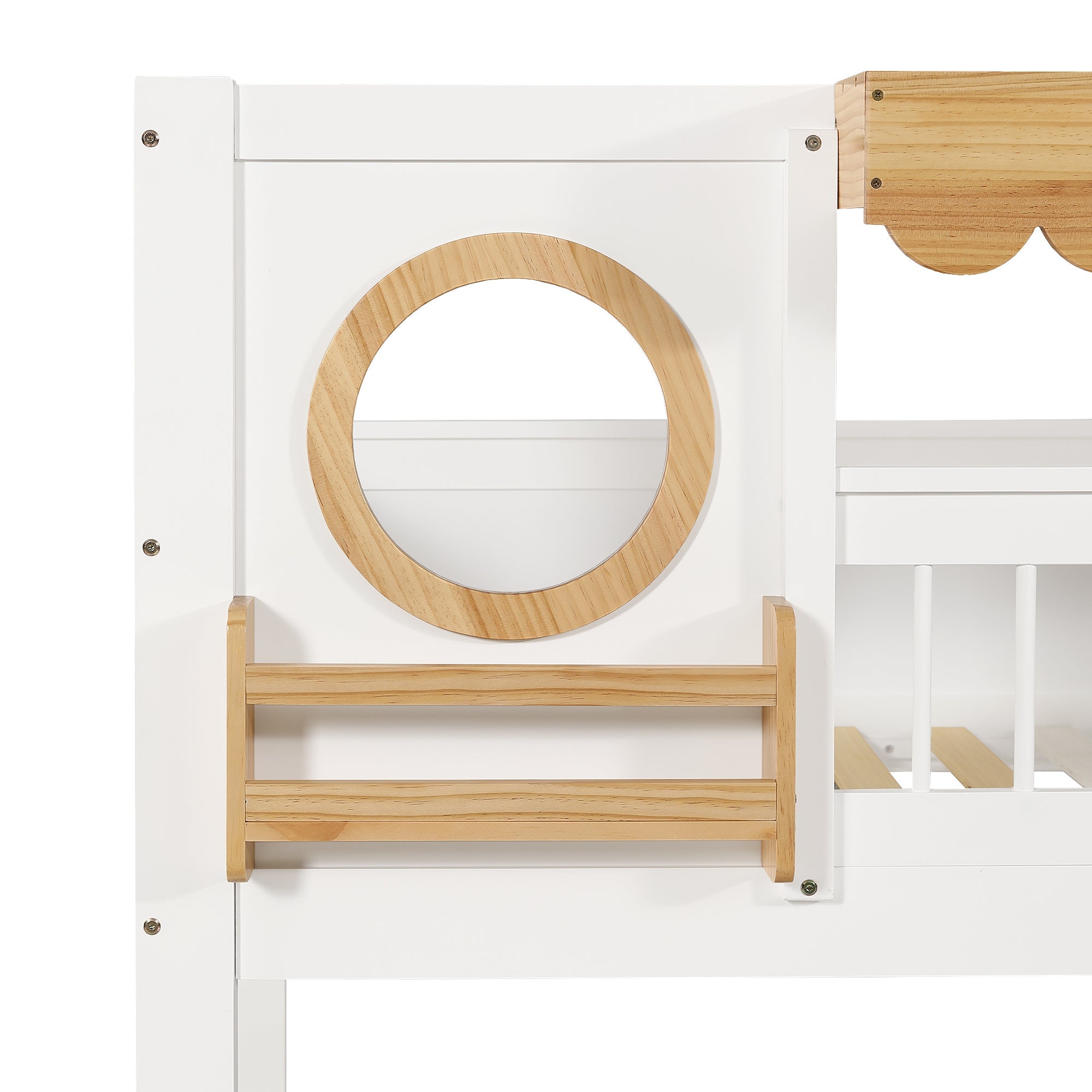 Logidon stapelbed 90x200 cm wit-naturel met trapkast