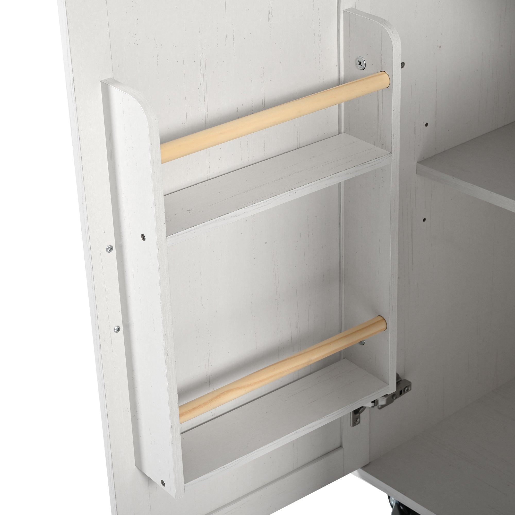 Logidon kitchen island with extendable worktop beige MDF 140 x 45 cm