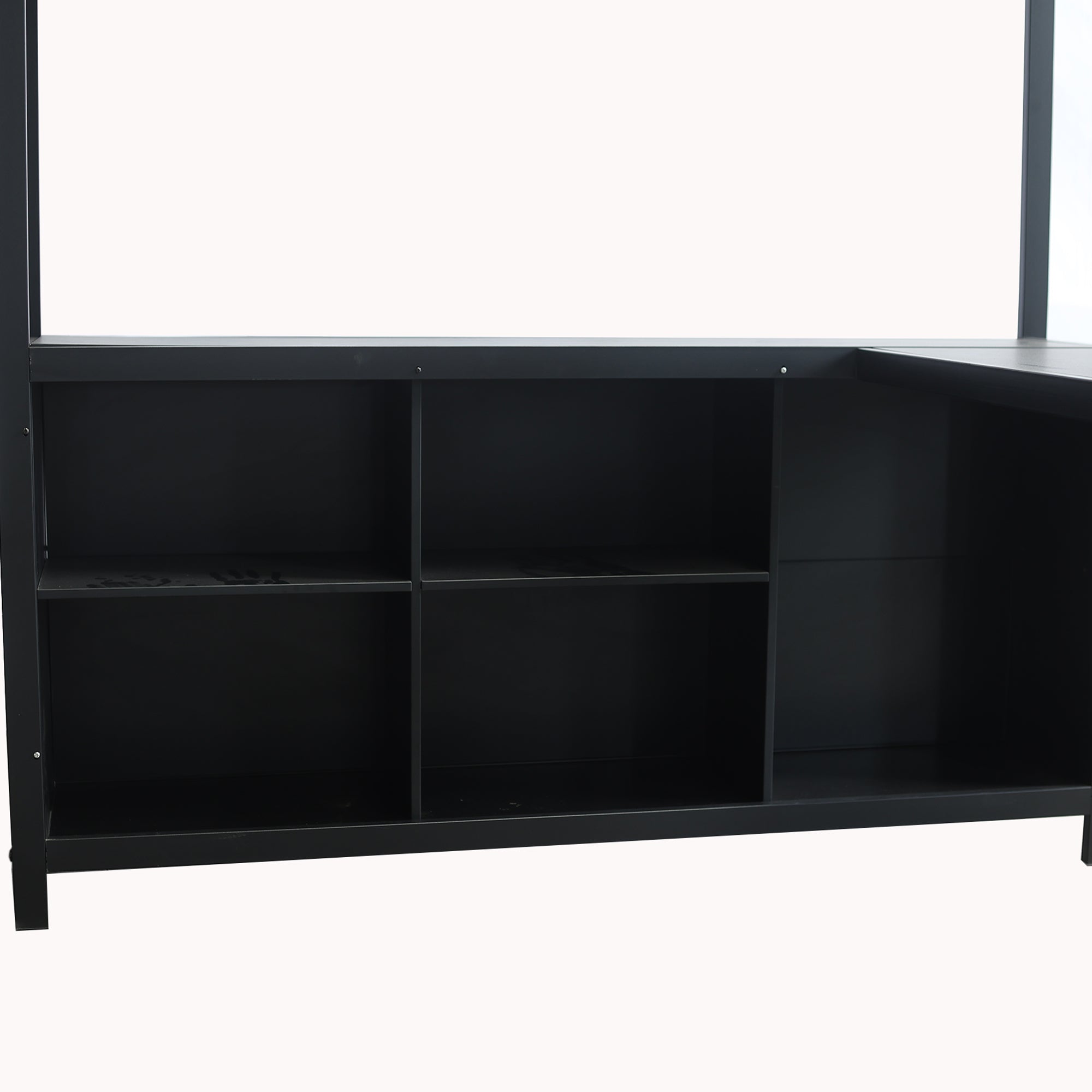 Logidon hoogslaper 140x200 zwart metaal met opbergruimte en kledingkast