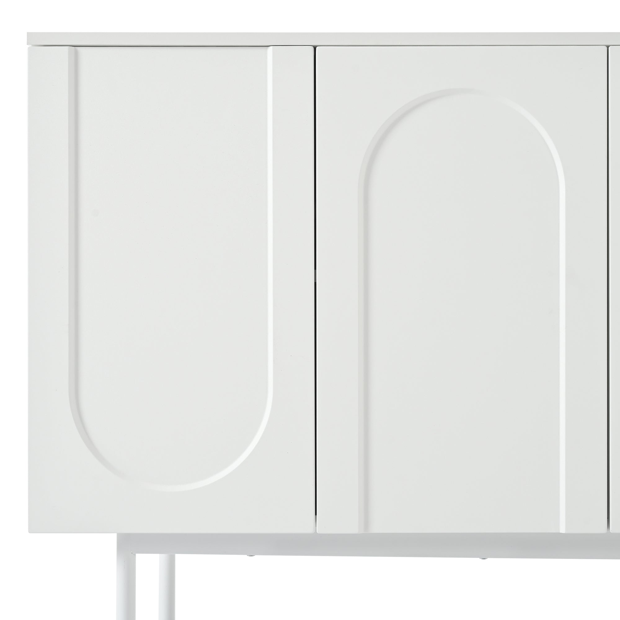 Logidon dressoir zuiver wit met 4 deuren in boogpatroon 140x42x80 cm