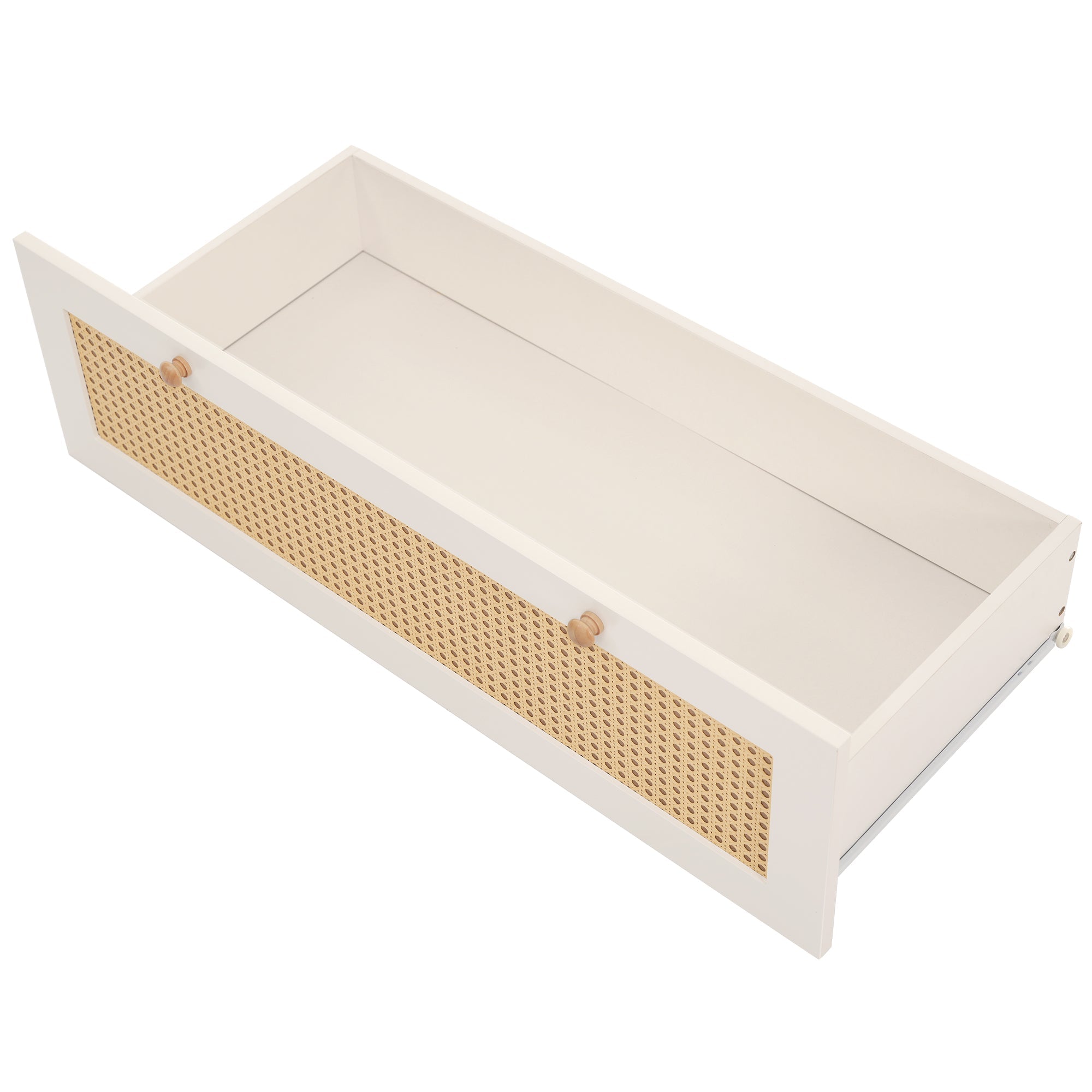 Logidon kledingkast wit met rotan deuren 180x85x52 cm landelijke stijl