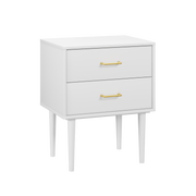 Logidon Wit Nachtkastje Met 2 Laden Modern MDF Design 50x37x67