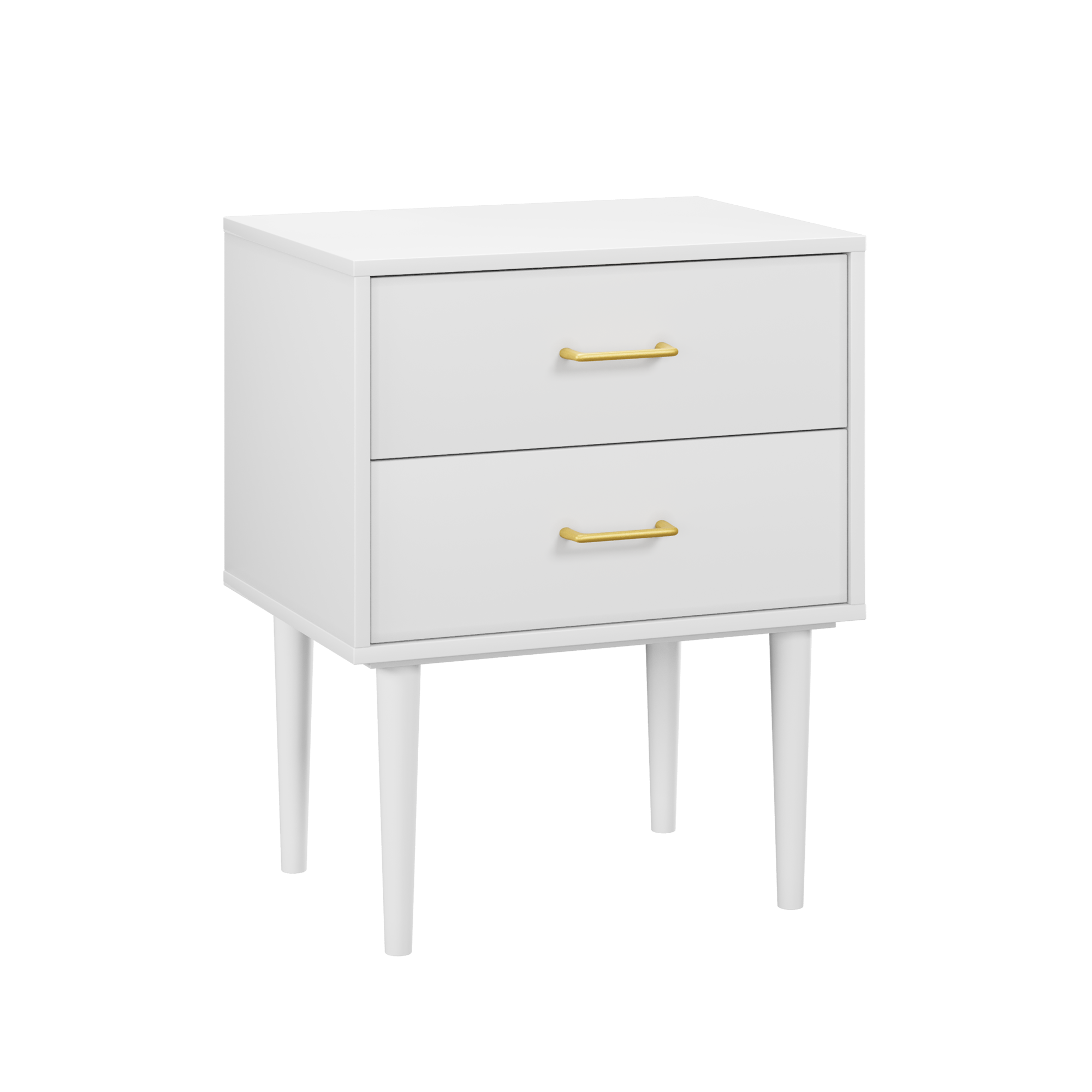Logidon Wit Nachtkastje Met 2 Laden Modern MDF Design 50x37x67