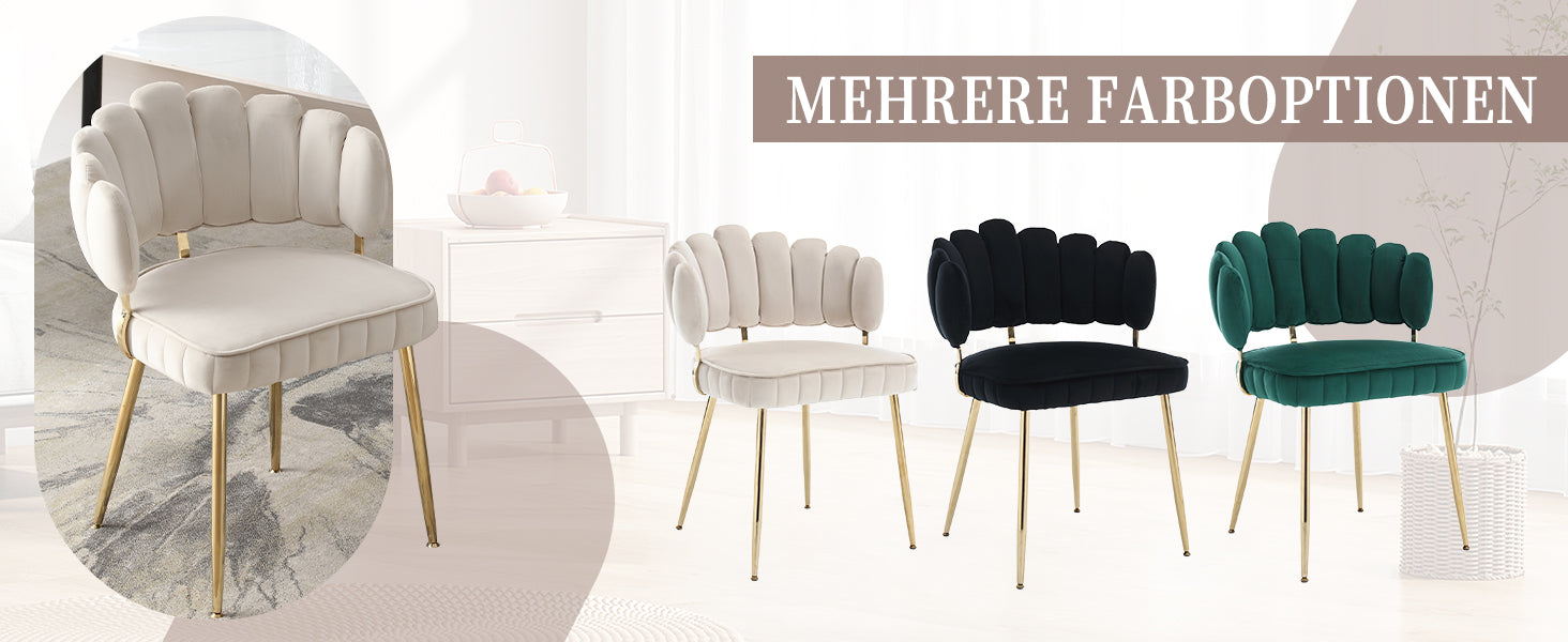 Logidon Modern Velvet Living Room Chairs Ivory Velvet Set of 2