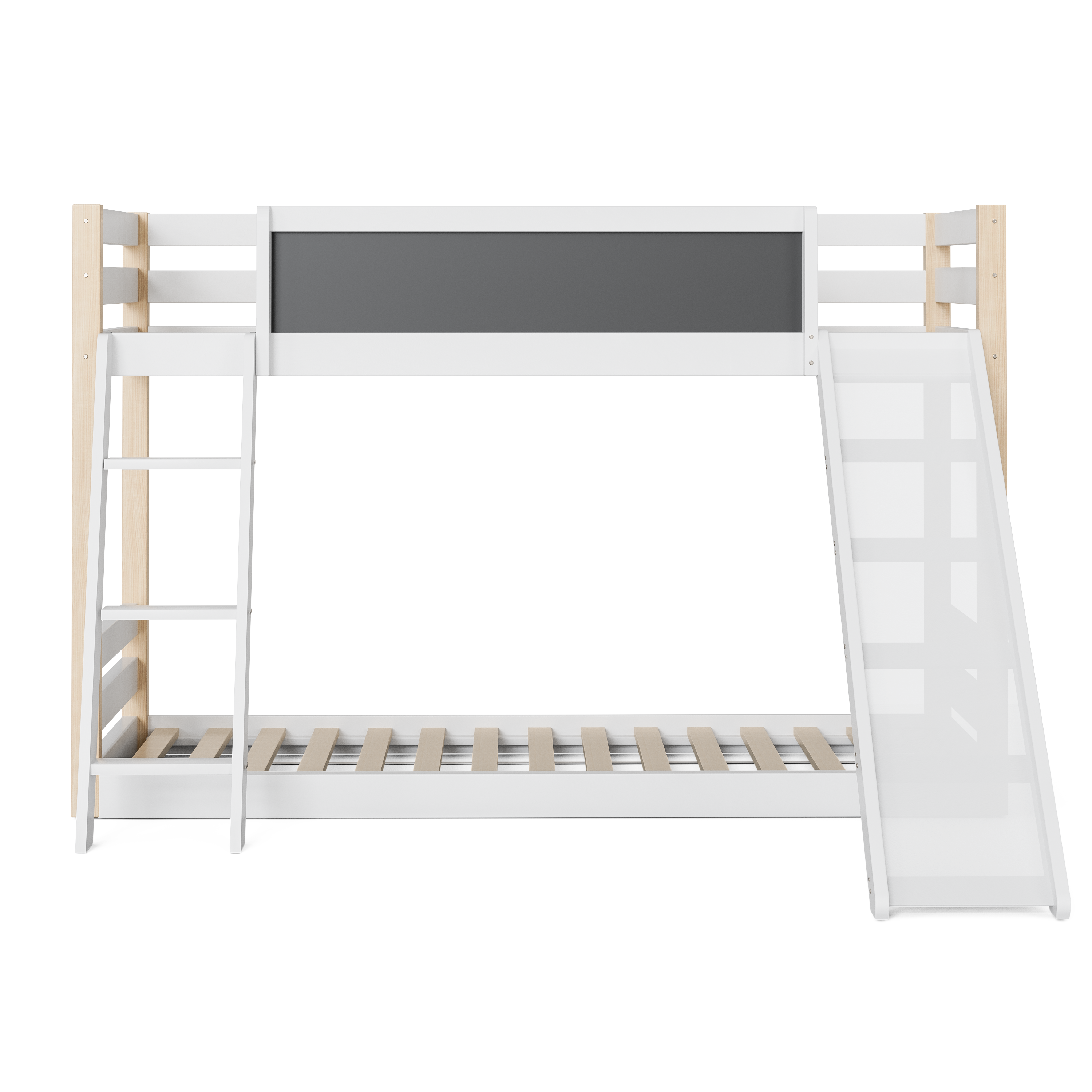 Logidon Stapelbed Kind Met Glijbaan En Trap 90x200 Wit