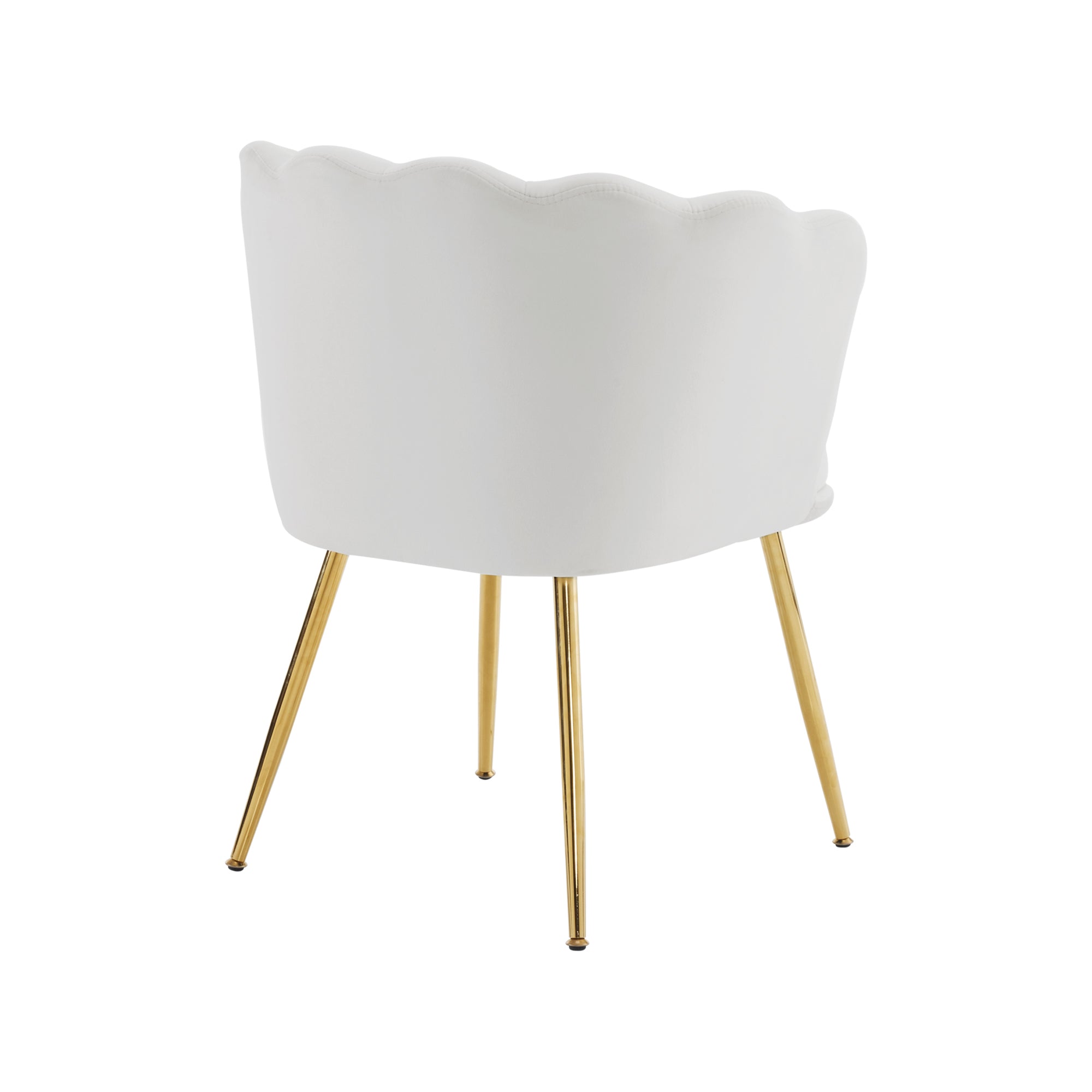 Logidon set van 2 fluwelen stoelen met beige bloemblaadjes en gouden poten