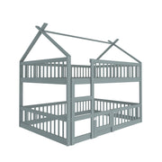 Logidon Kinderstapelbed 140x200 grijs met trap Loft Design