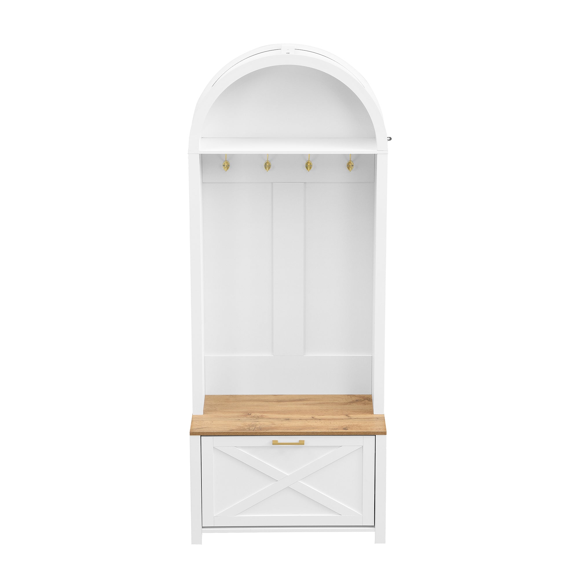 Logidon kledingkast wit MDF met schoenenrek en plank