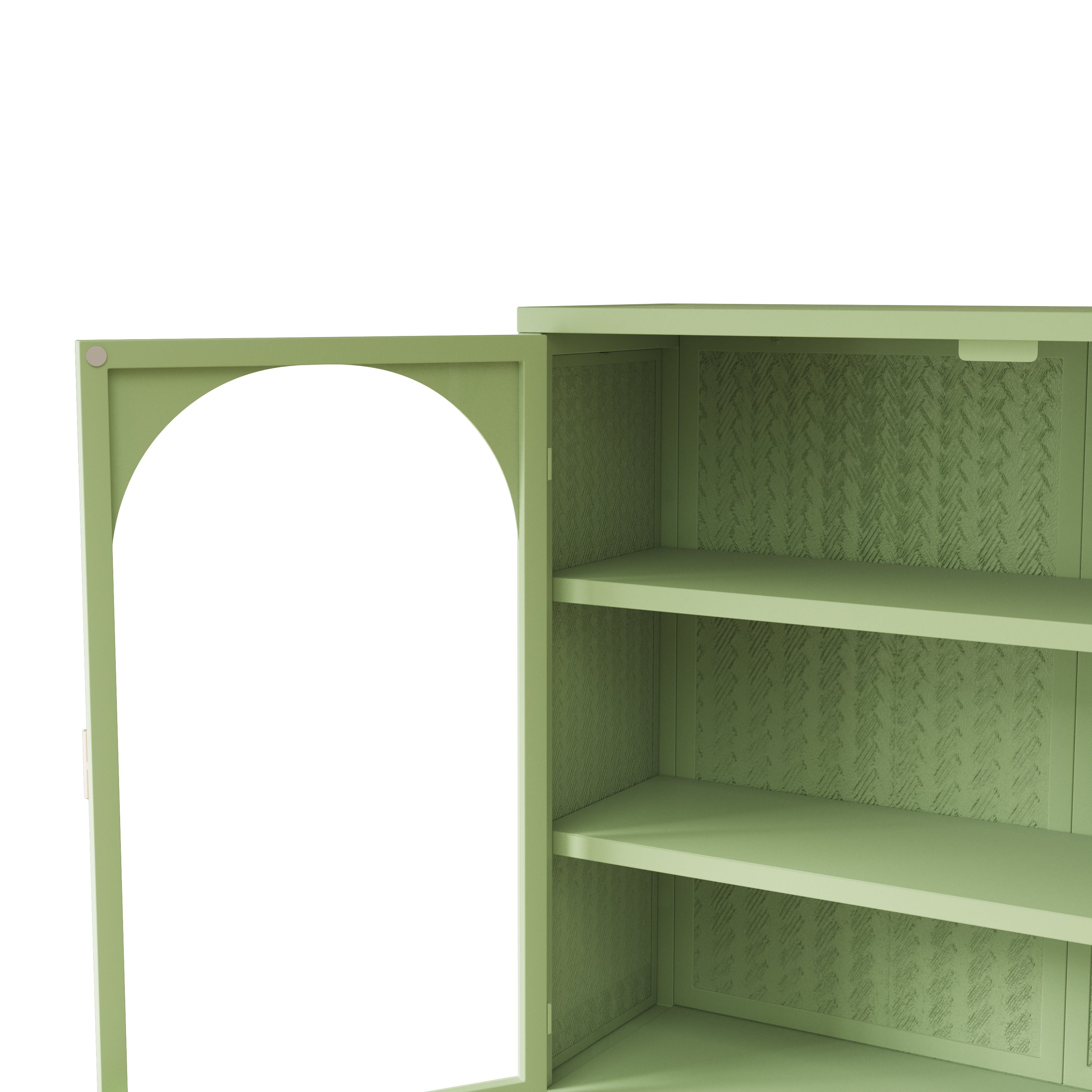 Logidon wanddoos 70 cm groene glazen deuren met drie opbergniveaus