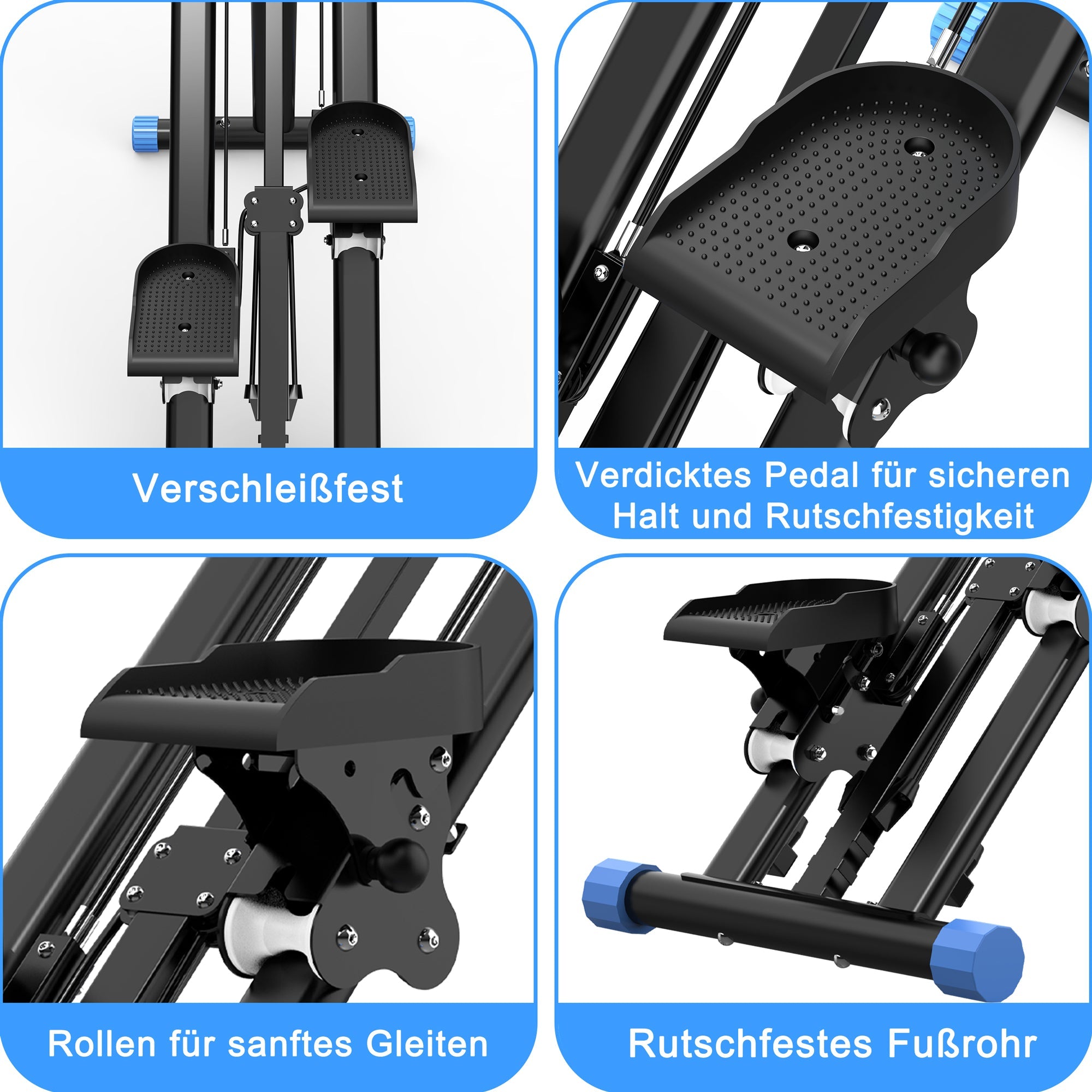 Logidon Stair Stepper Fitnessapparatuur met verstelbare weerstand Zwart