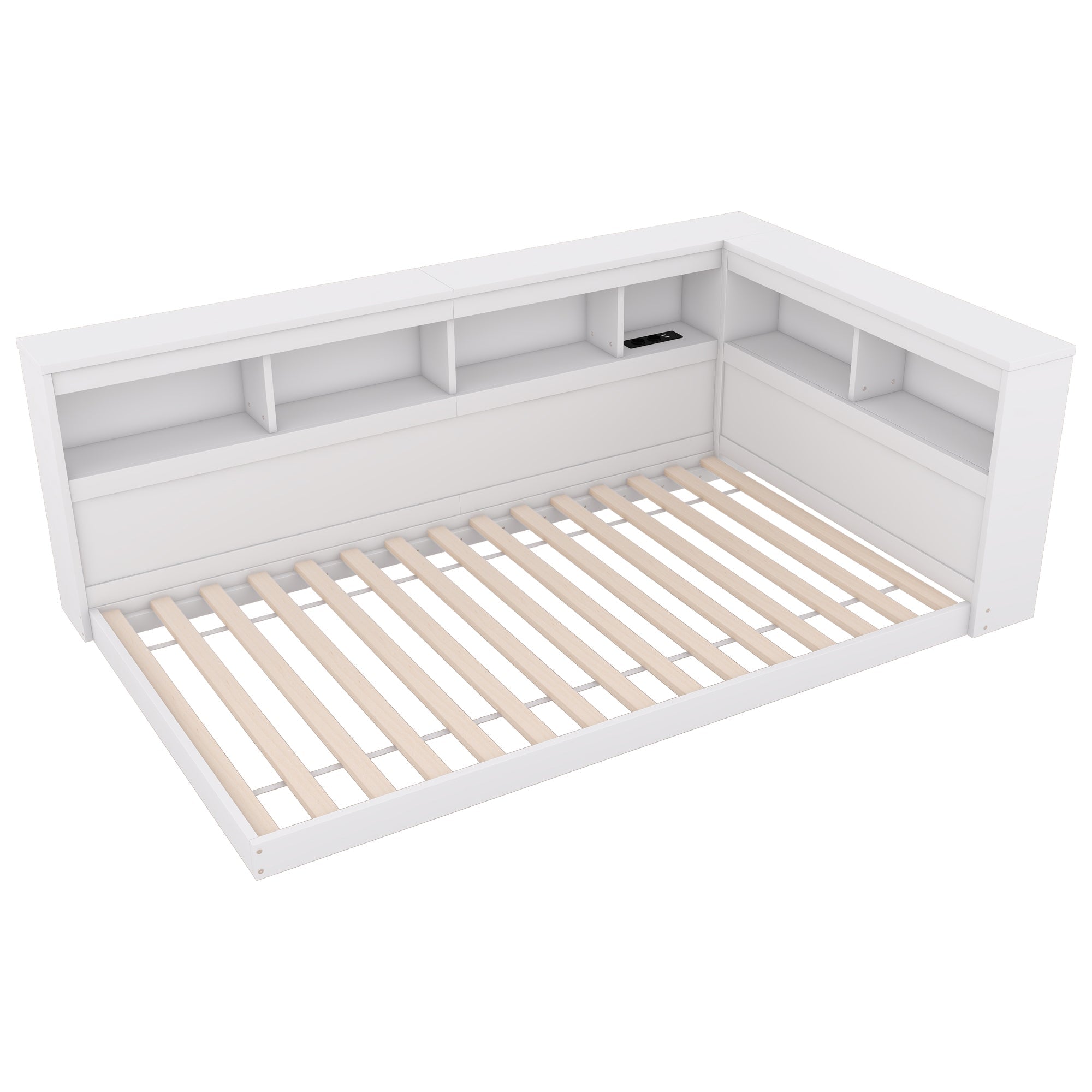 Logidon daybed 90x200 slaapbank lattenbodem stopcontact USB wit