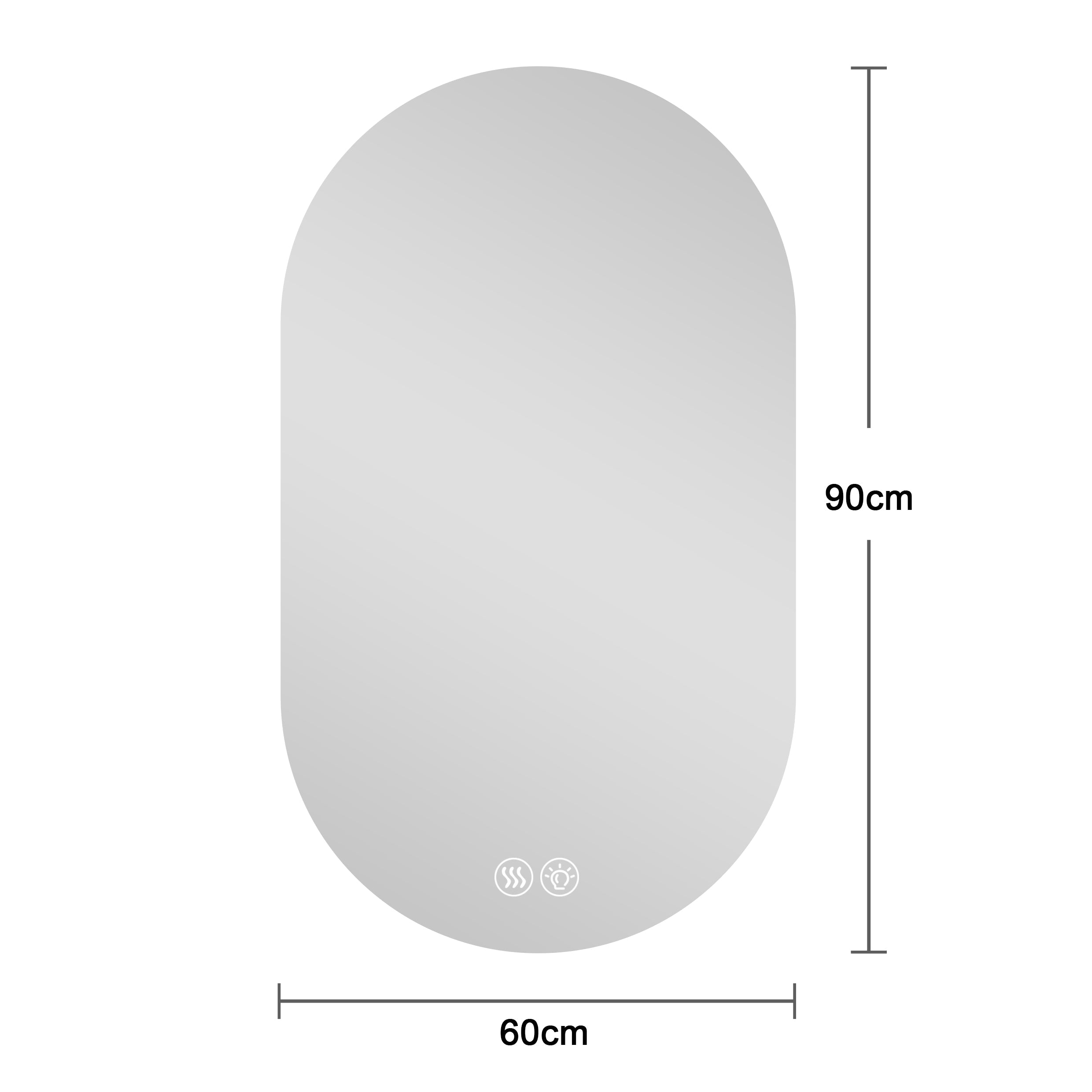 Logidon LED badkamerspiegel 60x90 cm Smart Touch anticondens zilver