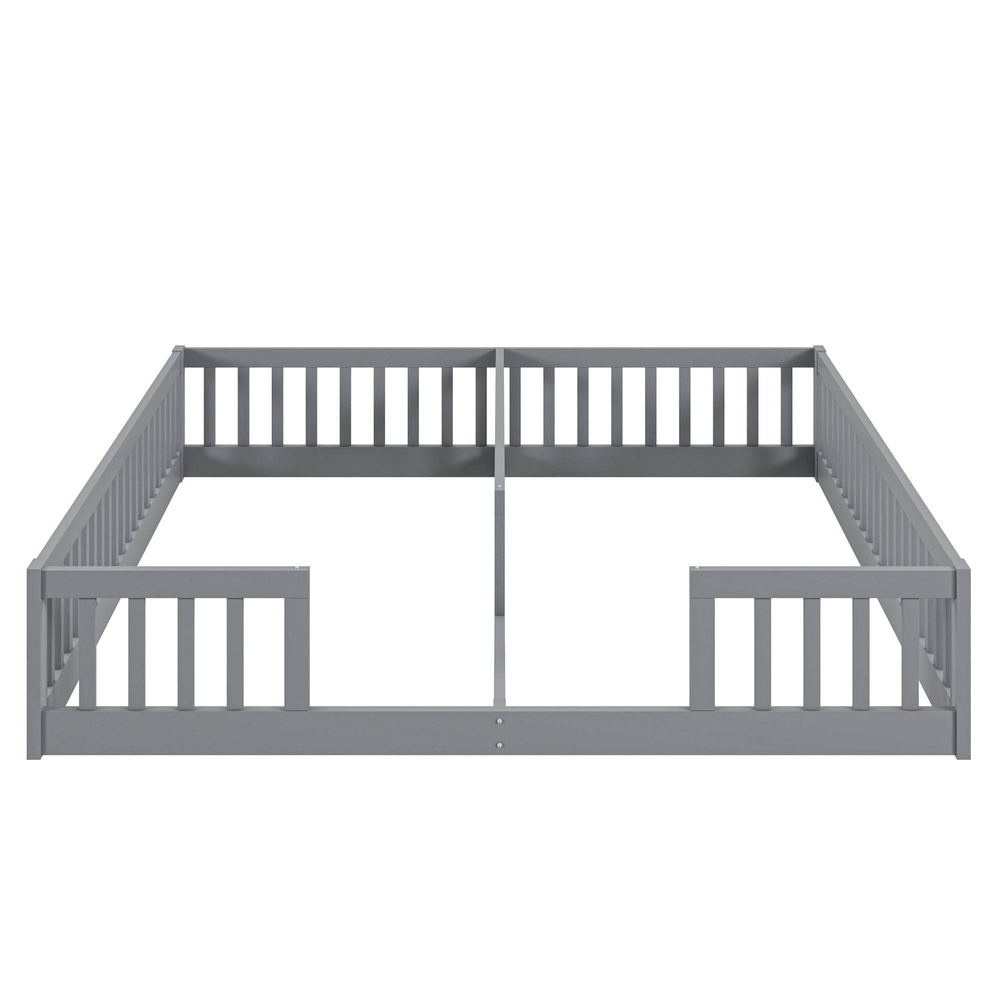 Logidon Upholstered Bed 90x200 cm Gray Children's Bed With Safety Gate
