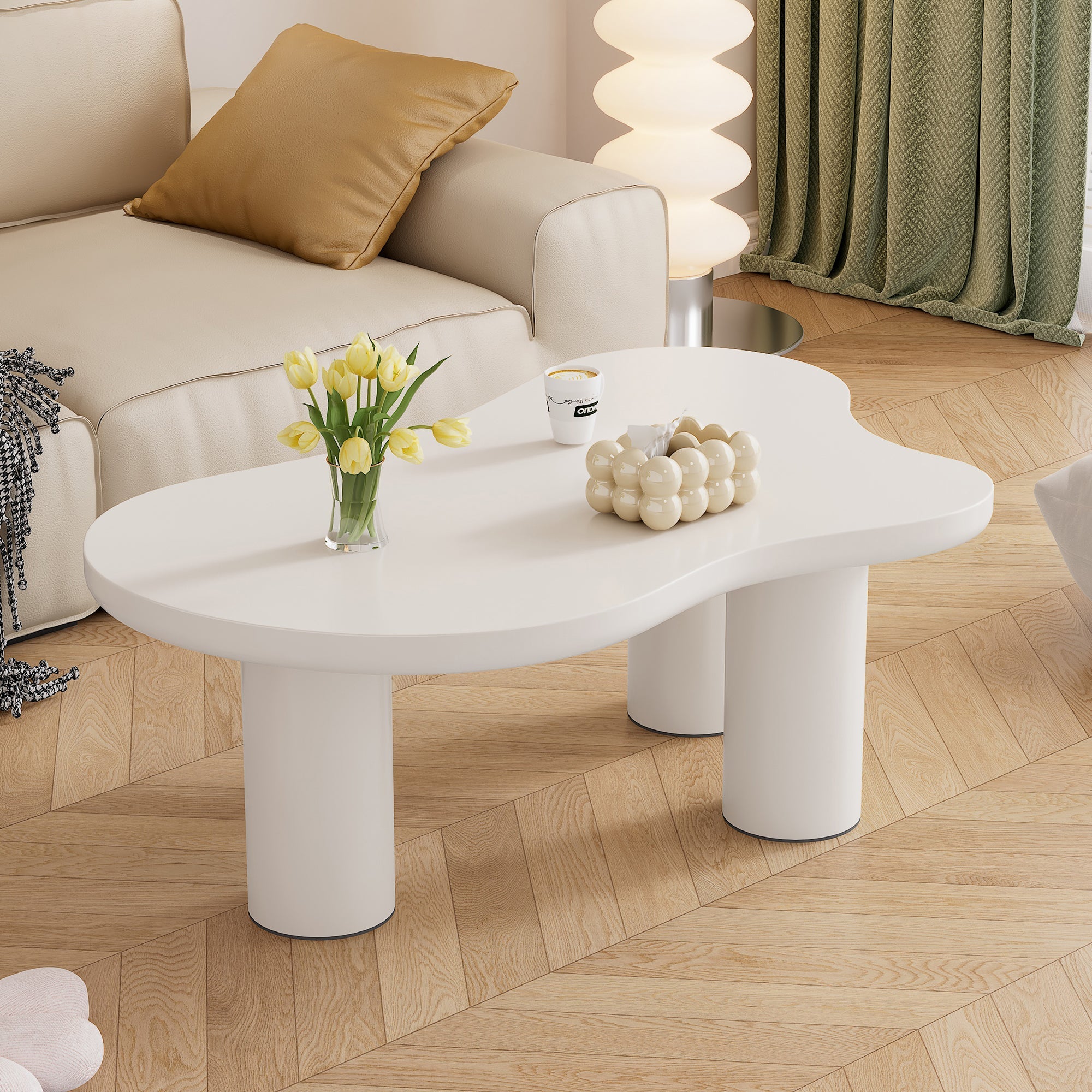 Logidon Wolkvorm salontafel wit MDF blad 107x66 cm