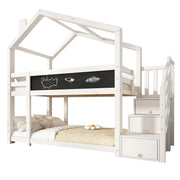 Logidon stapelbed boomhut 90x200 wit met schouw en opbergruimte