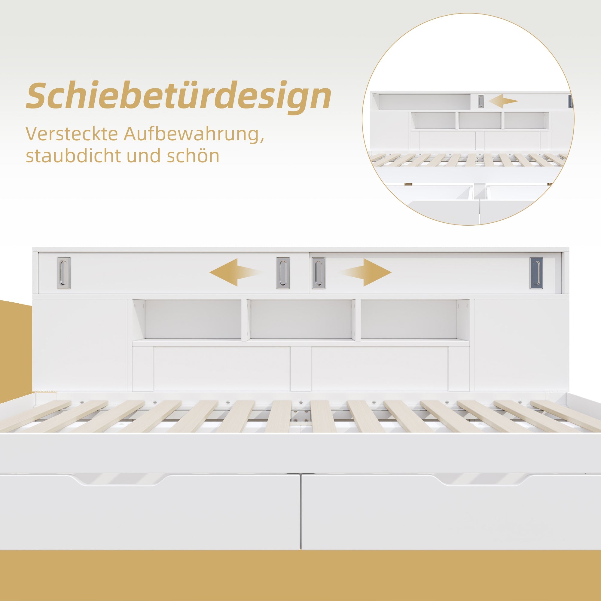 Logidon Daybed 140x190 Wit met lades en opbergruimte