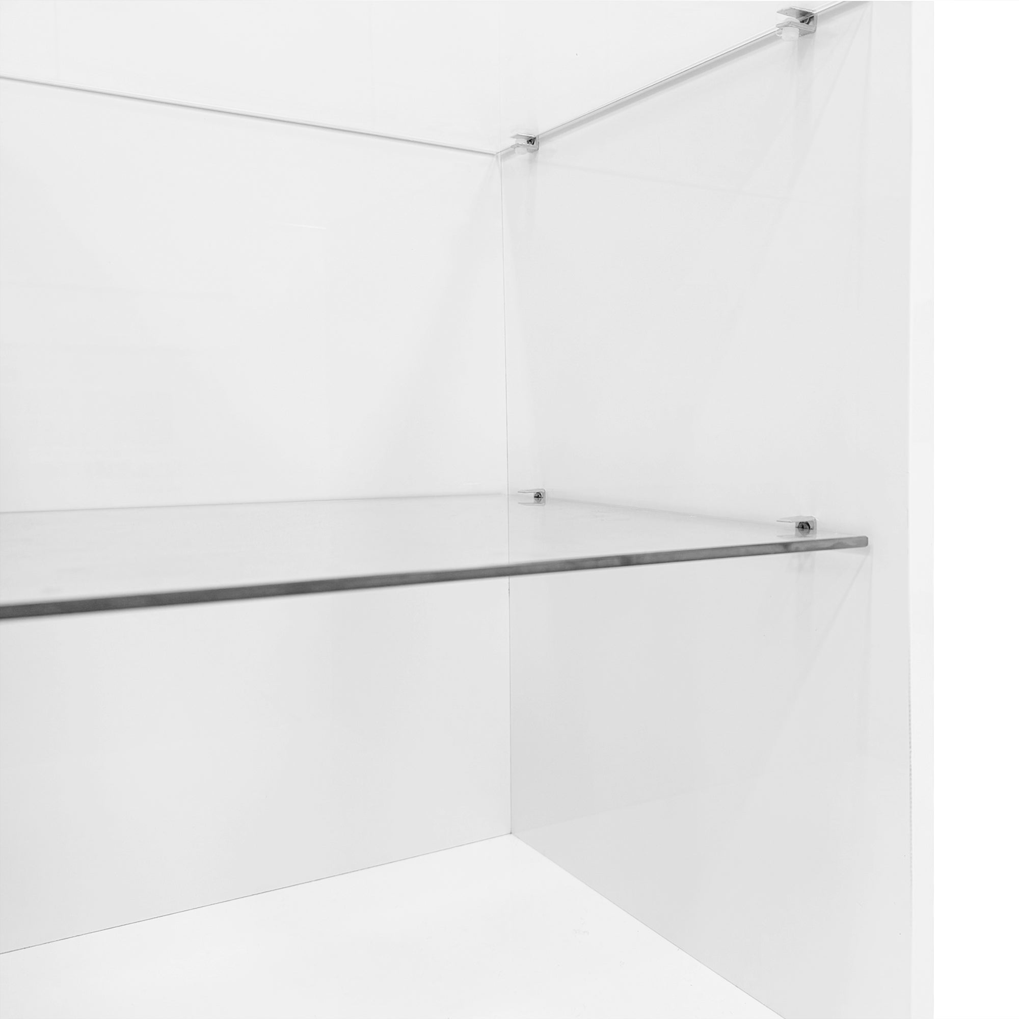 Logidon Modern TV-dressoir Wit Hoogglans Houtlook Glazen Planken 180cm