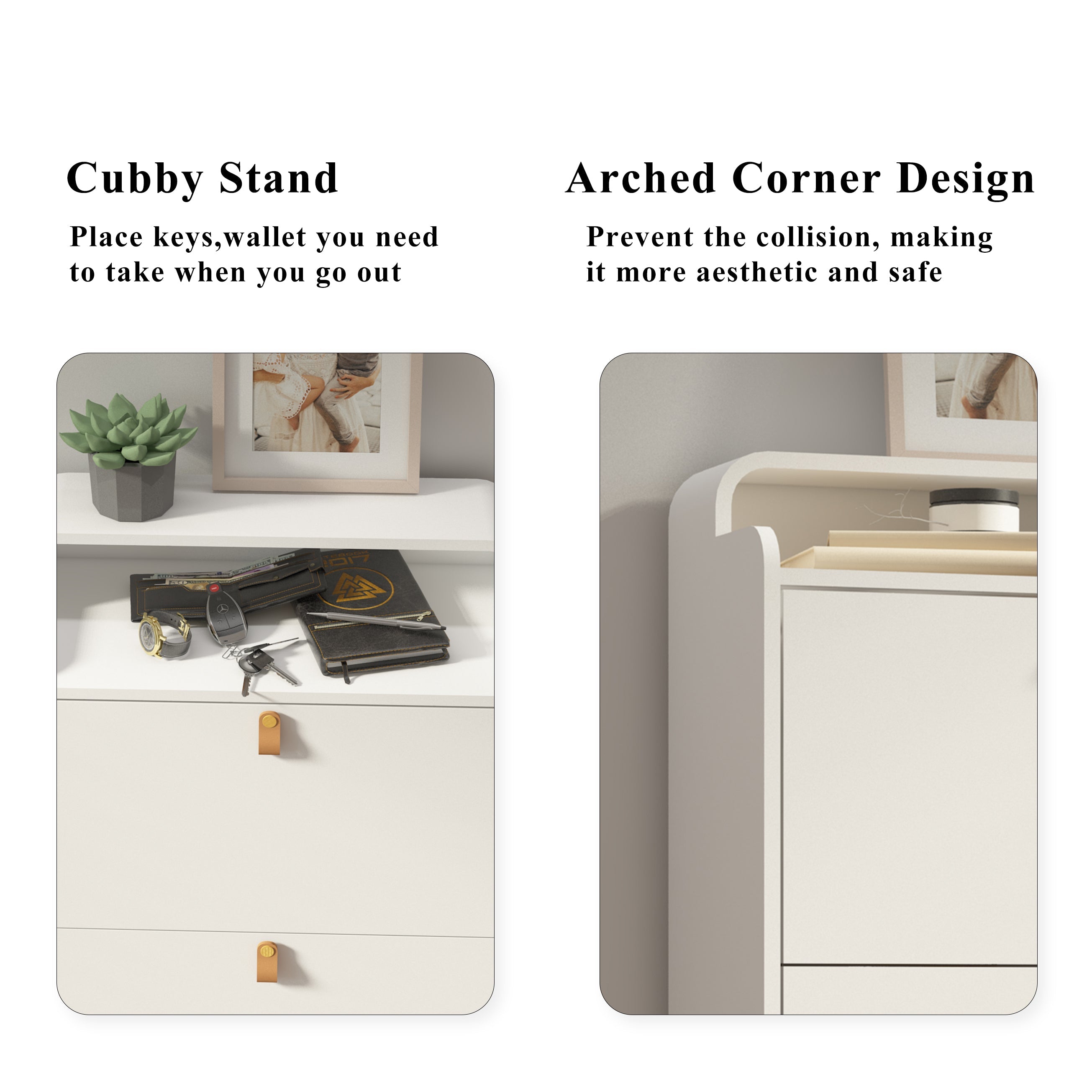 Logidon shoe storage cabinet with 3 tilting compartments white