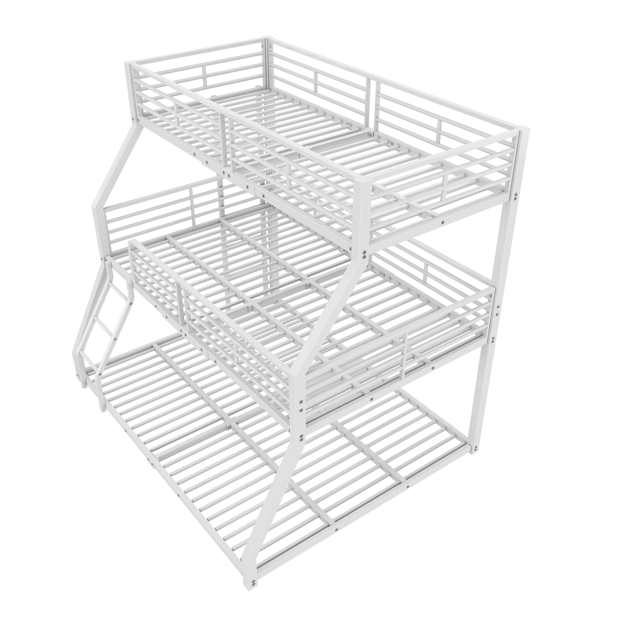 Logidon stapelbed 90x200 cm driedubbel metalen bedframe wit