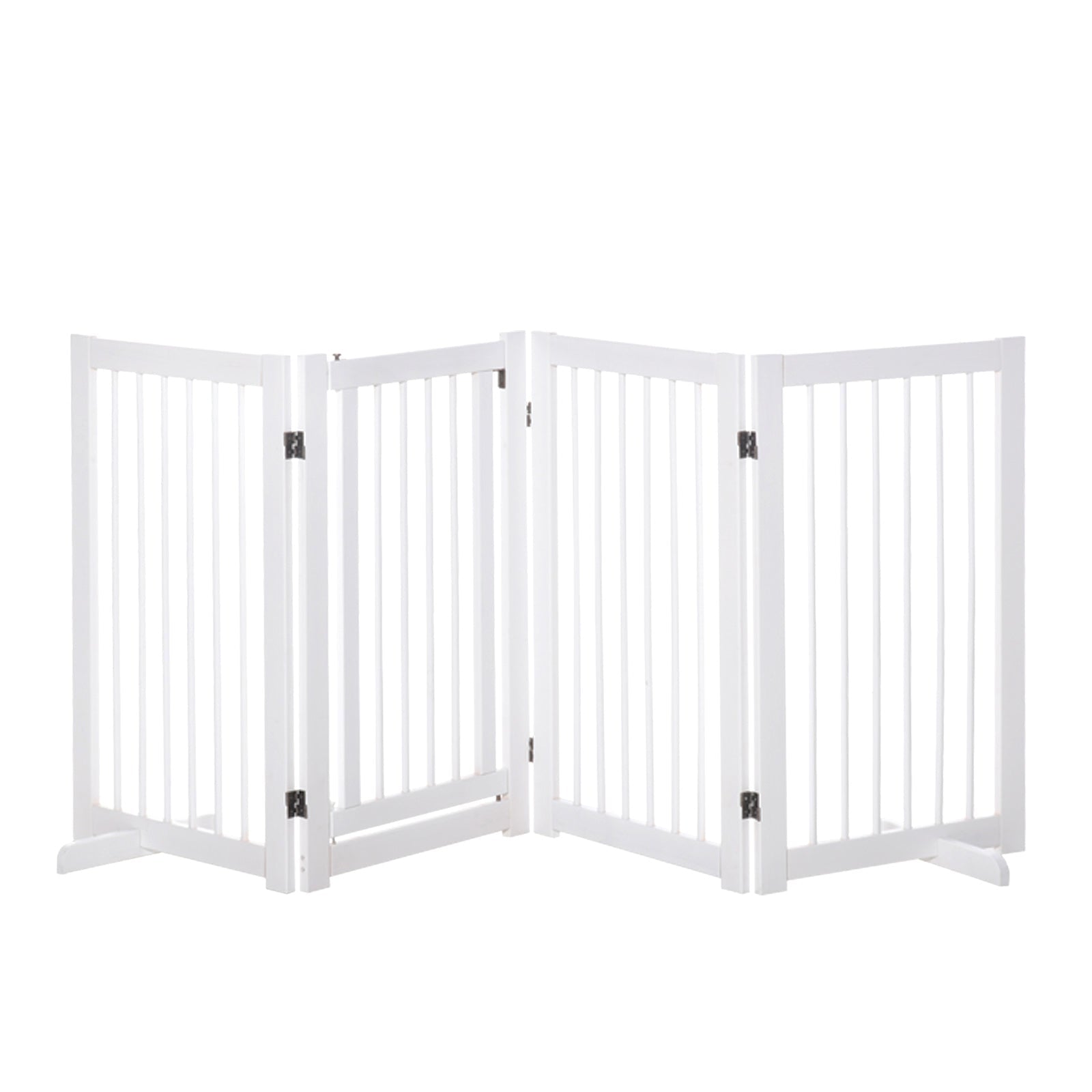 Logidon PawHut hondenafrastering 4-delig 220 x 91 cm wit hout