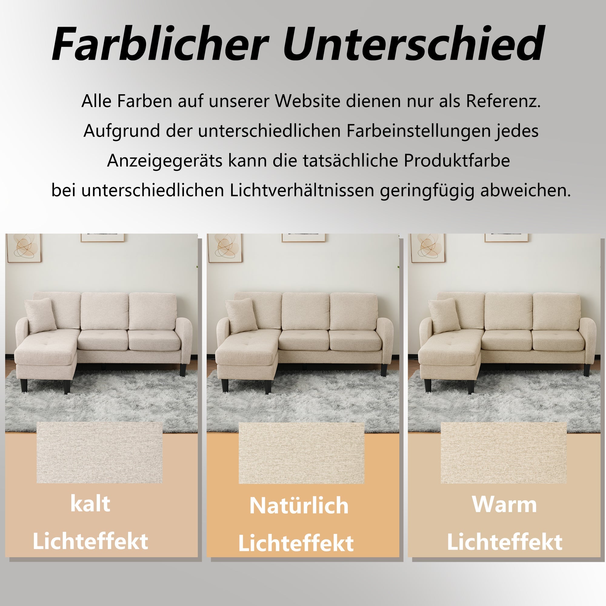 Logidon L hoekbank met chaise longue 3-zits beige 166x118x77 cm