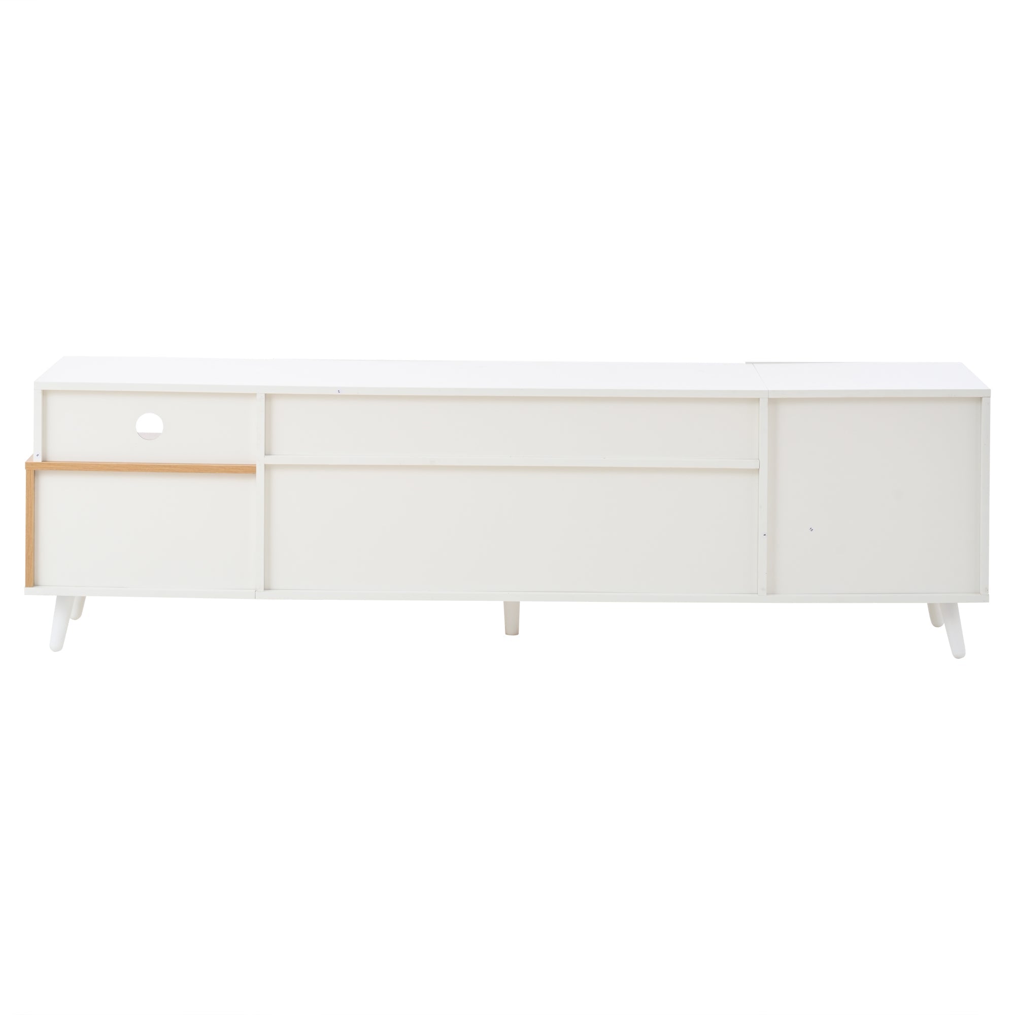 Logidon TV-meubel 180x38x50 cm witte houtlook deur en lade